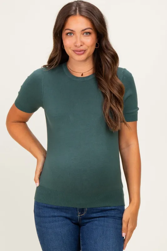 Hunter Basic Short Sleeve Maternity Sweater Top made by BE COOL
