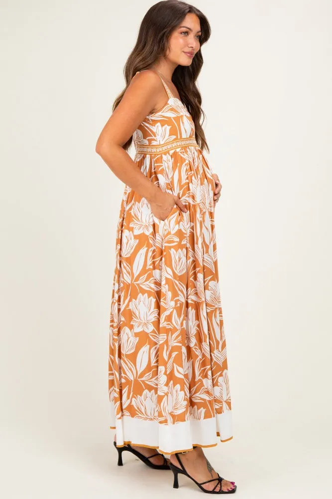 Amber Mixed Floral Sleeveless Maternity Maxi Dress sold by Pinkblush product image thumbnail 4