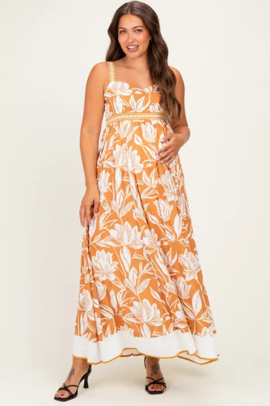Amber Mixed Floral Sleeveless Maternity Maxi Dress made by Inloom
