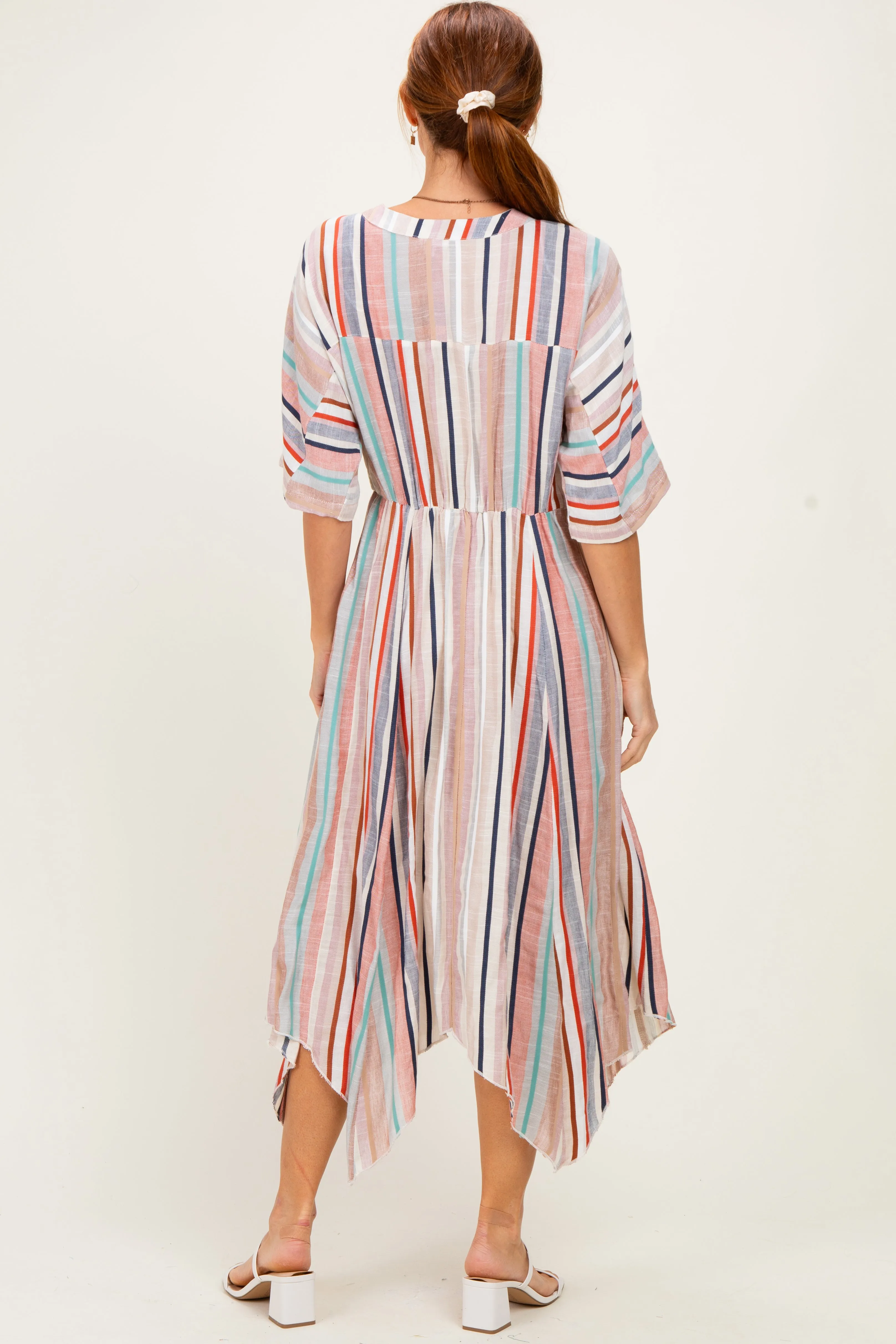 White Multi Printed Deep V-Neck Maxi Dress sold by Pinkblush product image thumbnail 3