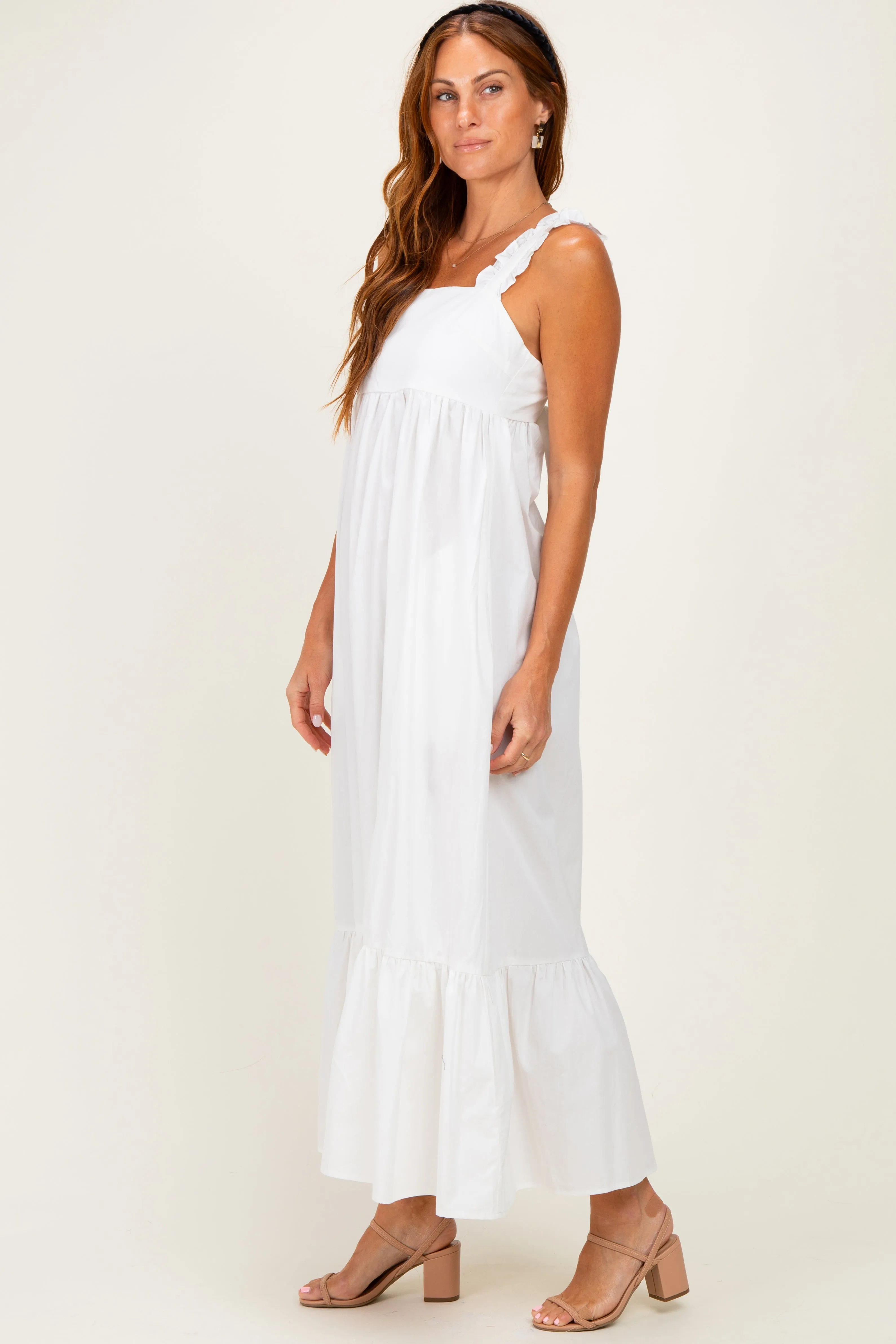 White Cutout Tie Back Midi Dress sold by Pinkblush product image thumbnail 2