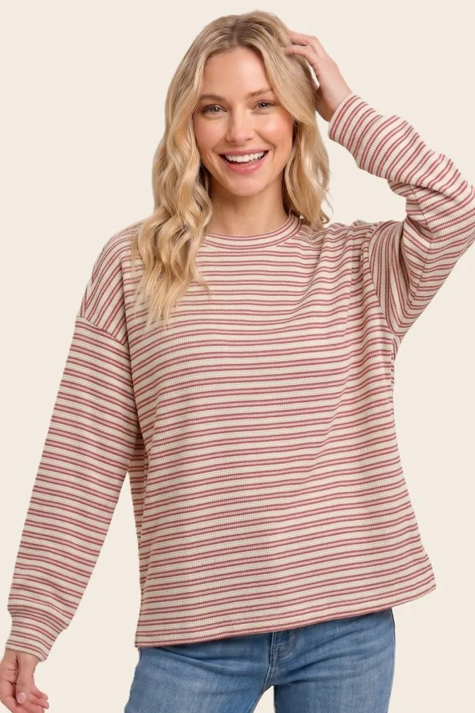 Red Striped Long Sleeve Top sold by Pinkblush product image thumbnail 2