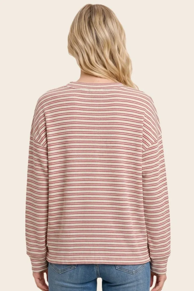 Red Striped Long Sleeve Top sold by Pinkblush product image thumbnail 3