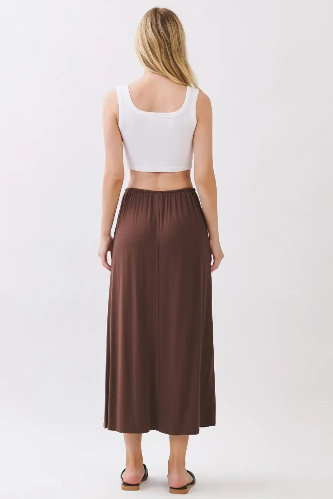 Chocolate Front Tie Maxi Skirt sold by Pinkblush product image thumbnail 3