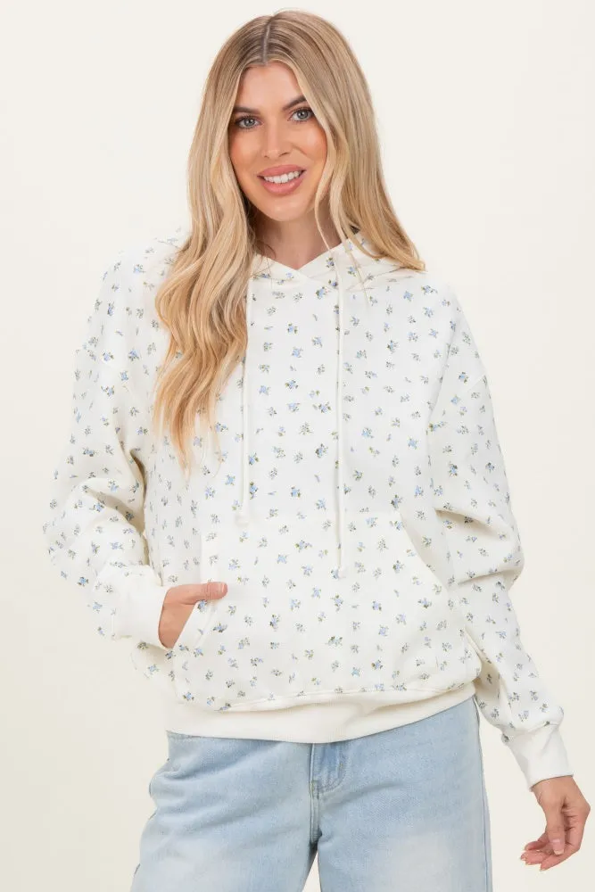 Blue Floral French Terry Maternity Hoodie sold by Pinkblush product image thumbnail 5