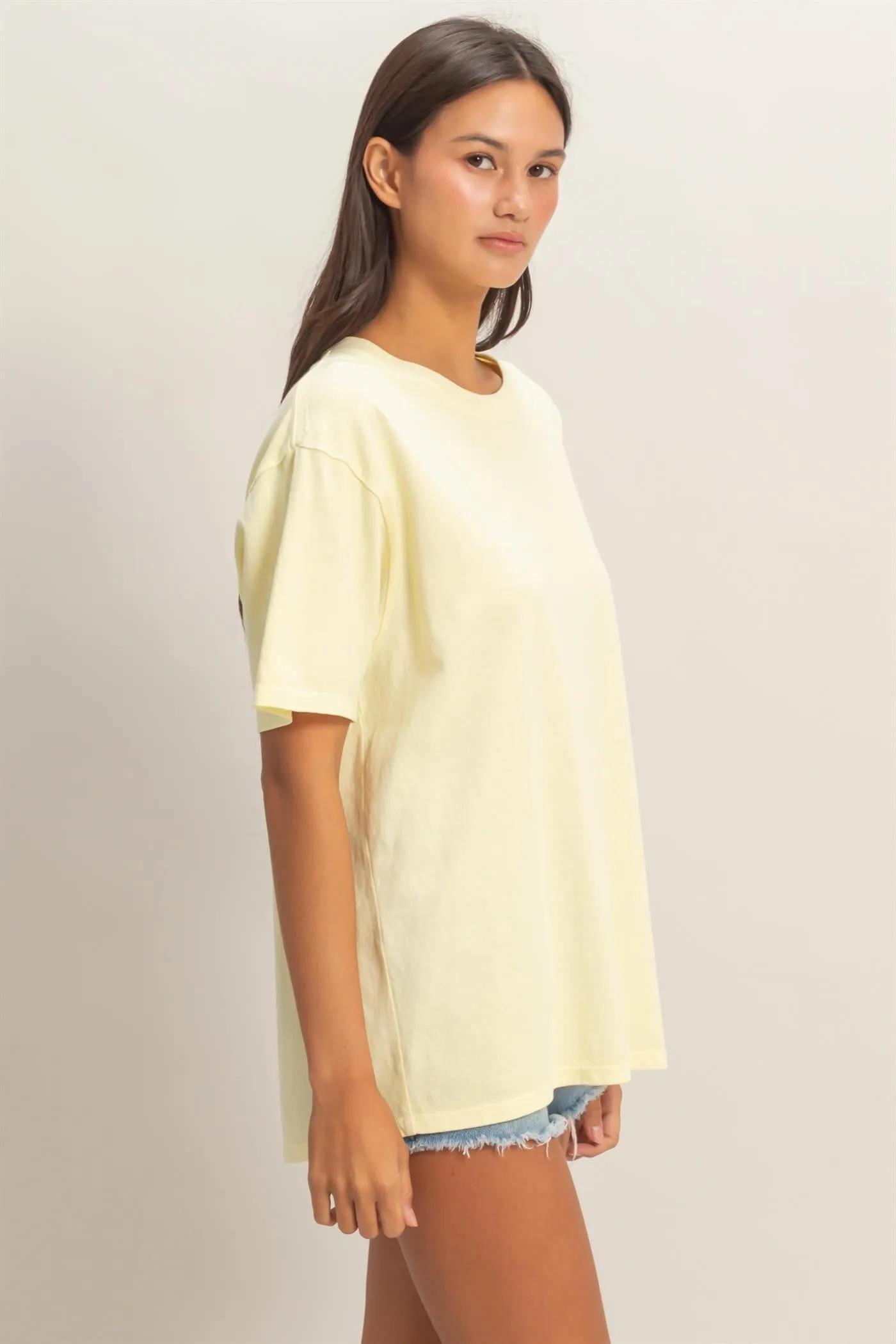 Yellow Crew Neck T-Shirt sold by Pinkblush product image thumbnail 2