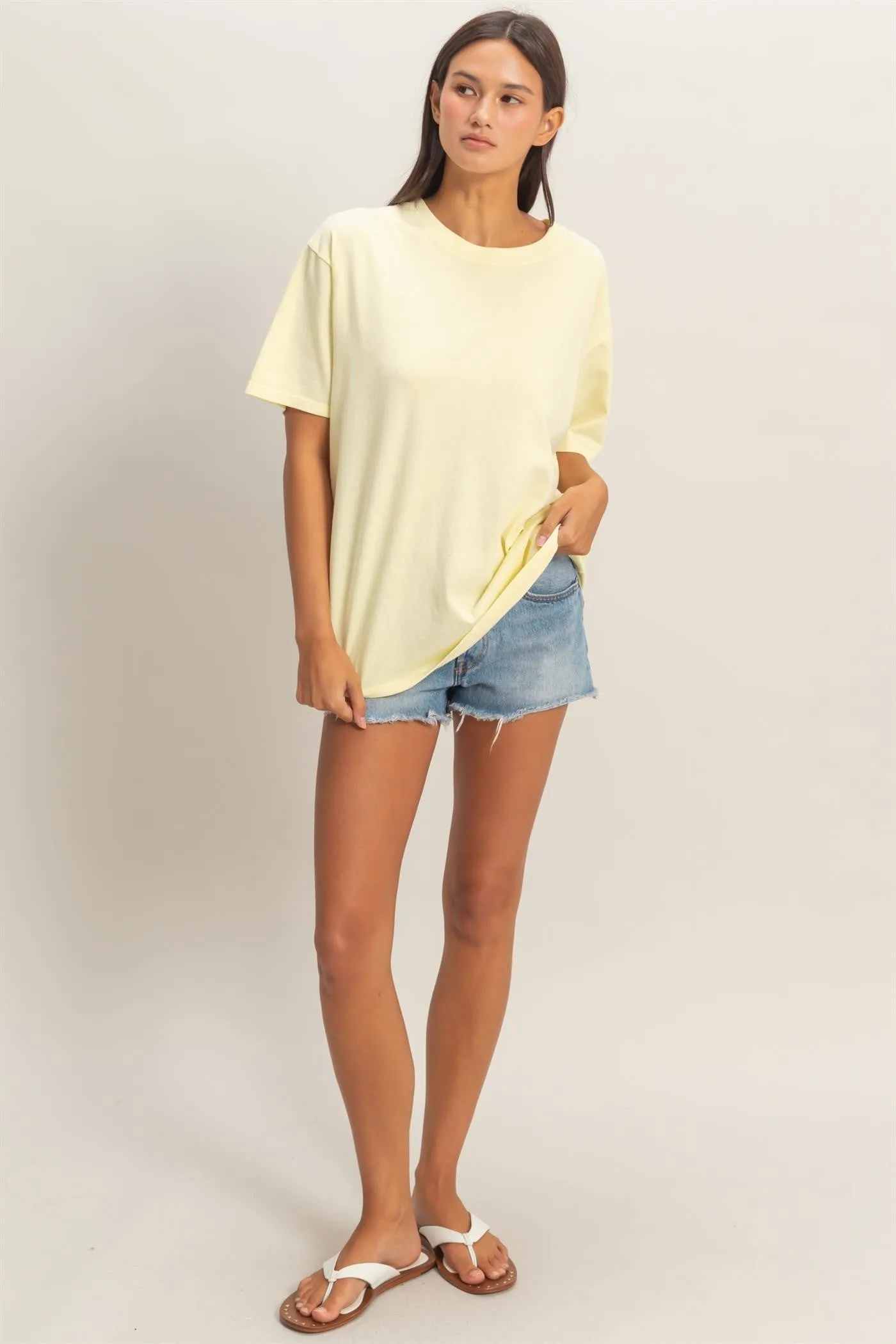 Yellow Crew Neck T-Shirt sold by Pinkblush product image thumbnail 4