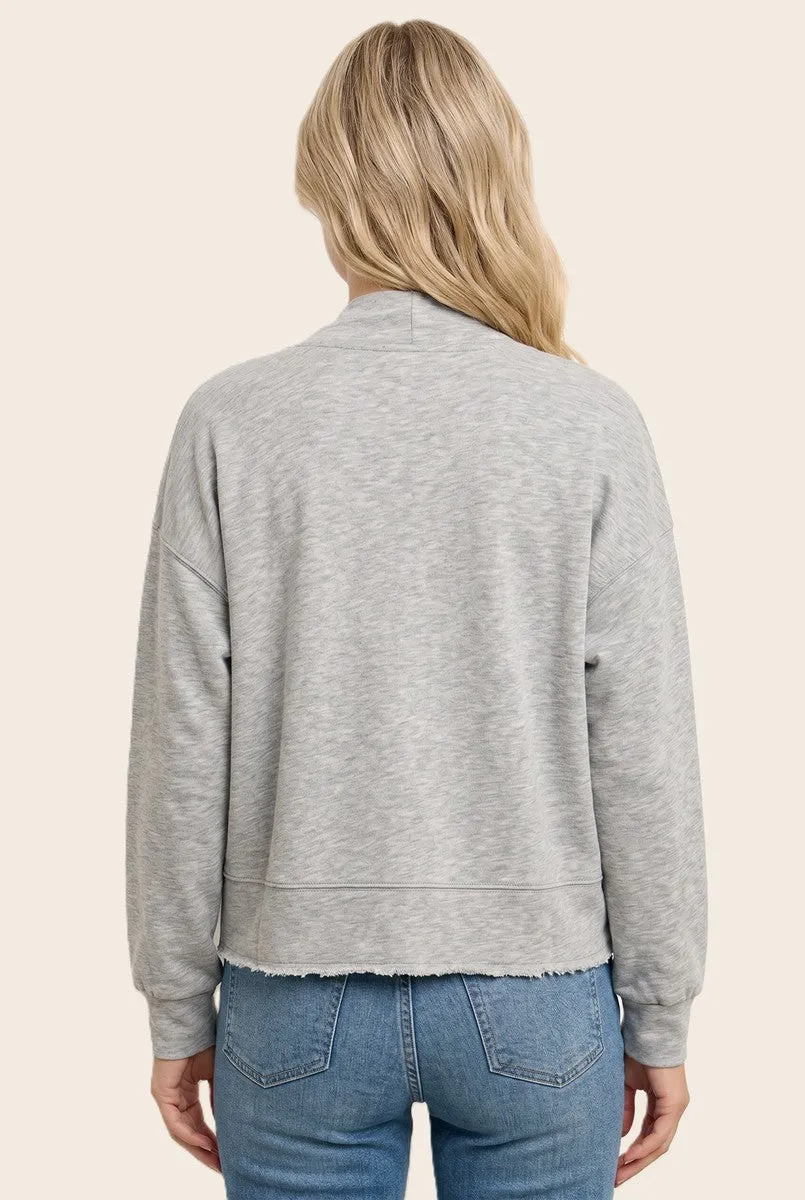 Heather Grey French Terry Shrug Cardigan sold by Pinkblush product image thumbnail 3