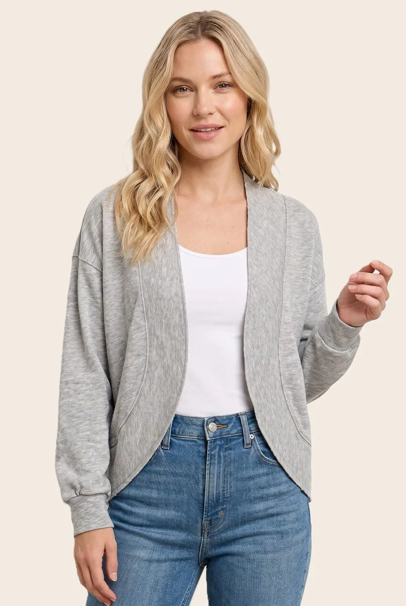 Heather Grey French Terry Shrug Cardigan sold by Pinkblush product image thumbnail 2