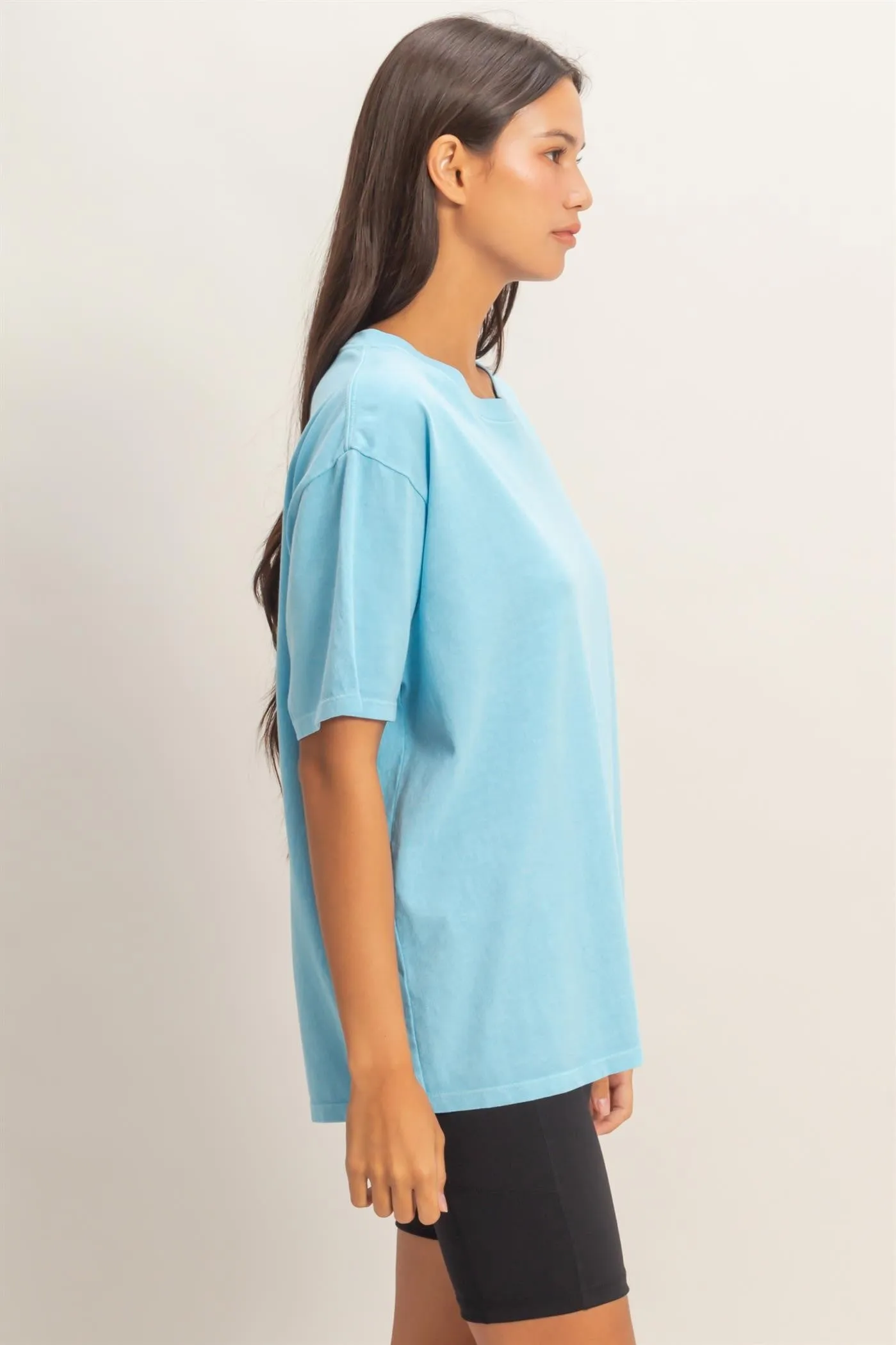 Blue Crew Neck T-Shirt sold by Pinkblush product image thumbnail 2