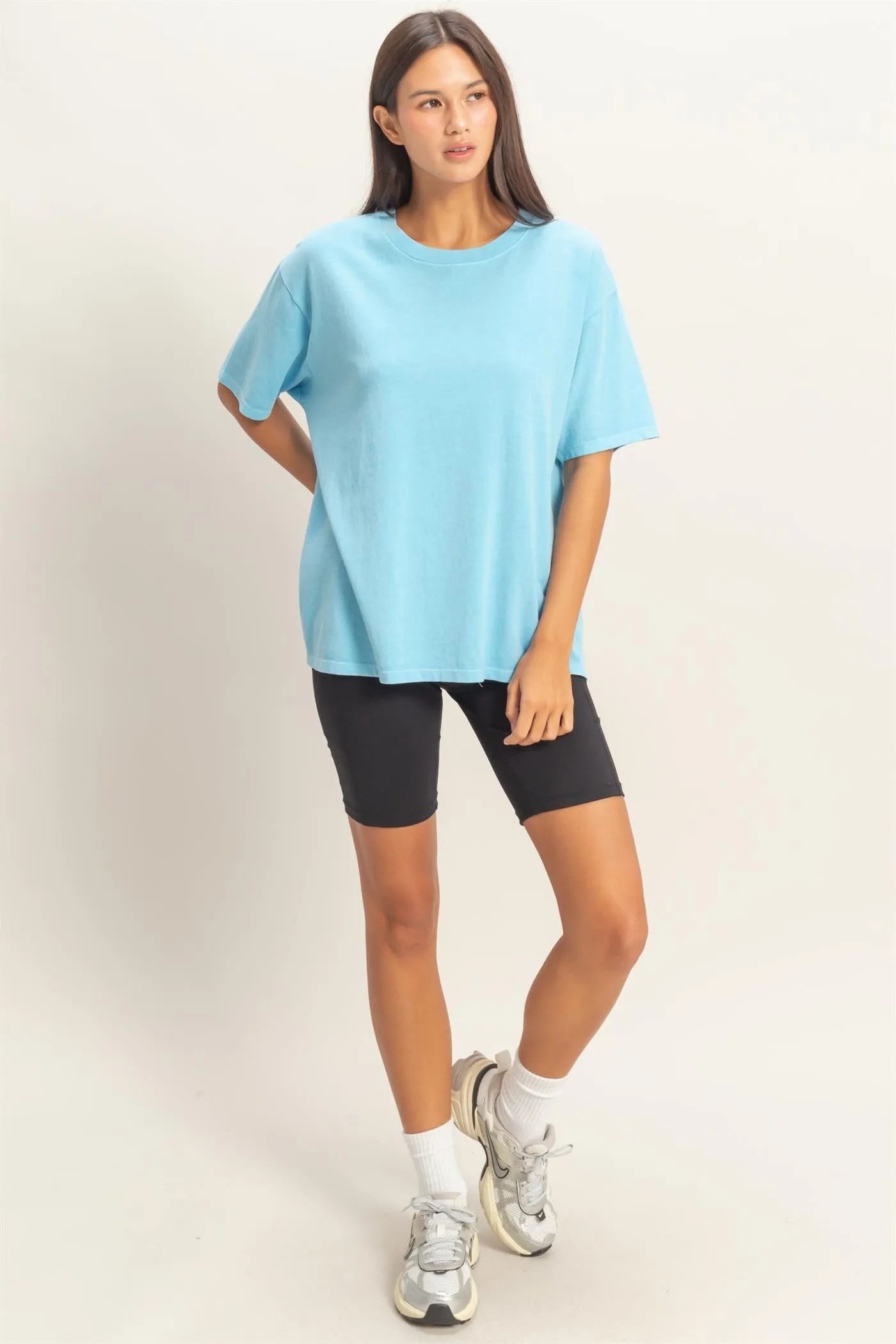 Blue Crew Neck T-Shirt sold by Pinkblush product image thumbnail 4