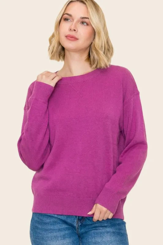 Magenta Basic Pullover Sweater made by Staccato