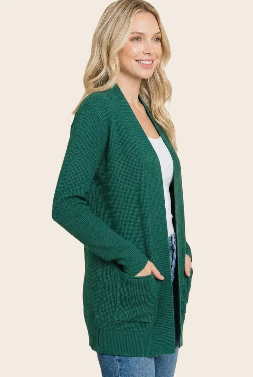 Forest Mini Waffle Knit Sweater Cardigan sold by Pinkblush product image thumbnail 2