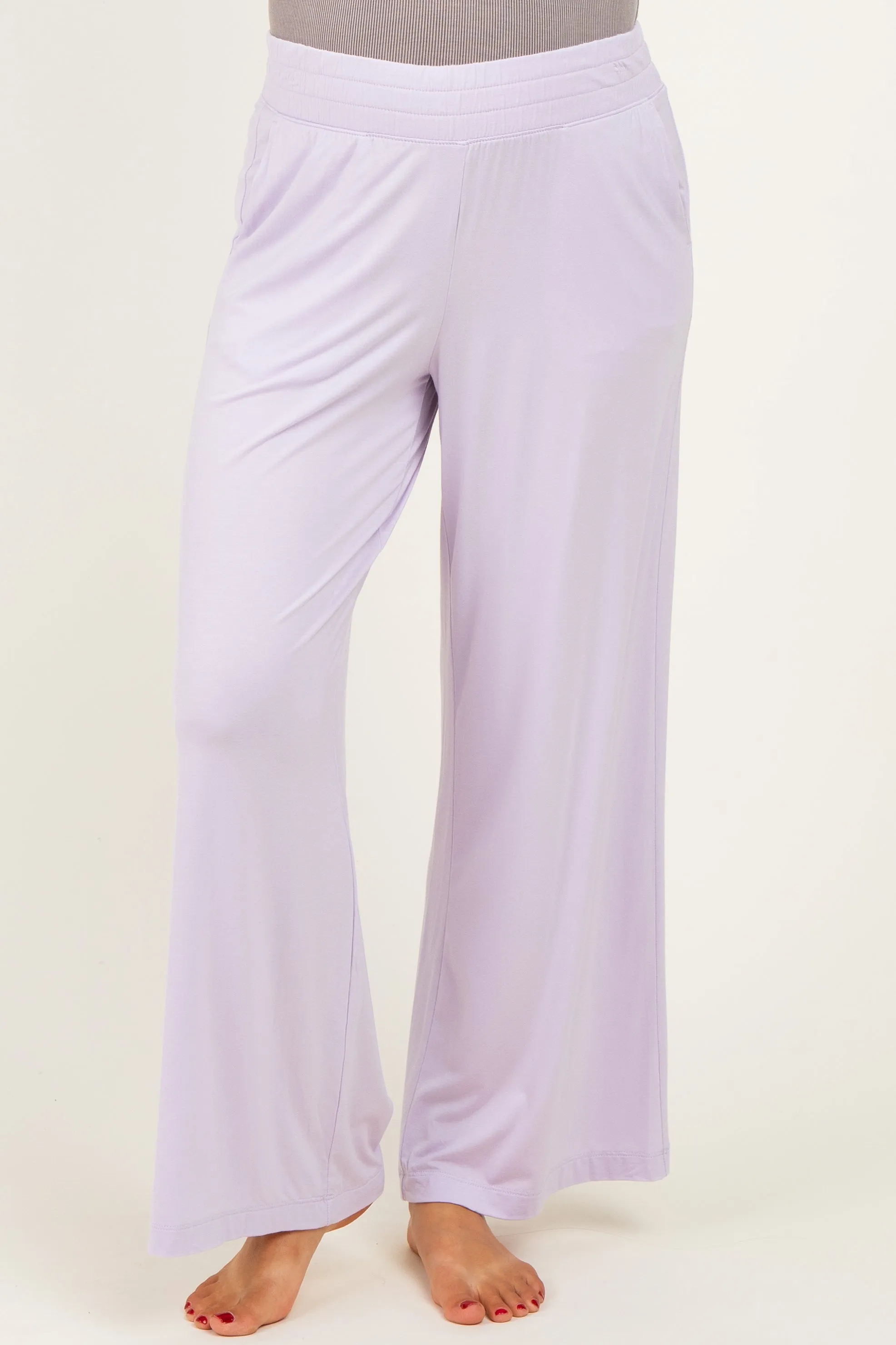 Petal Lilac Ankle Wide Leg Maternity Pants sold by Pinkblush product image thumbnail 2