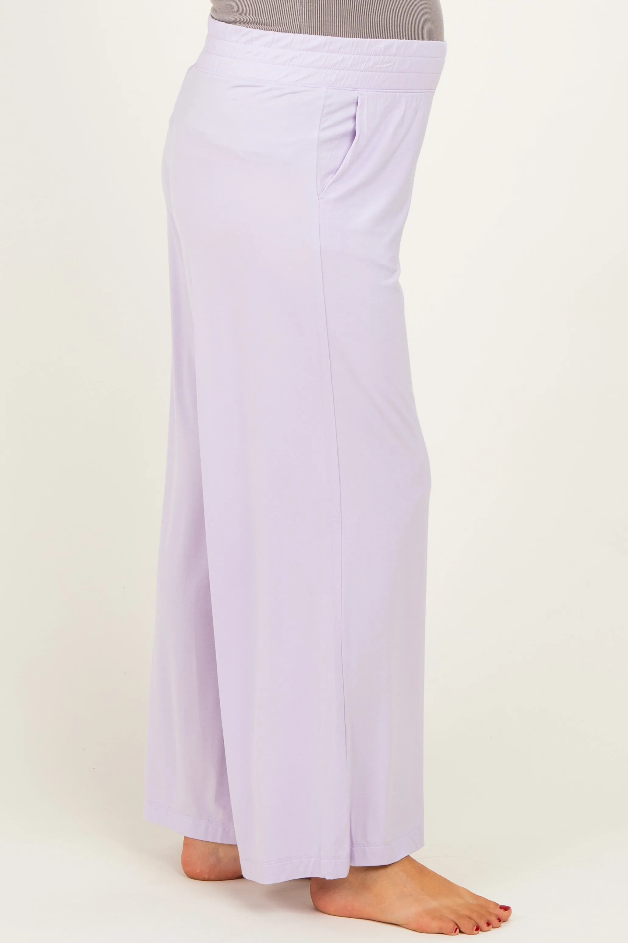 Petal Lilac Ankle Wide Leg Maternity Pants sold by Pinkblush product image thumbnail 3