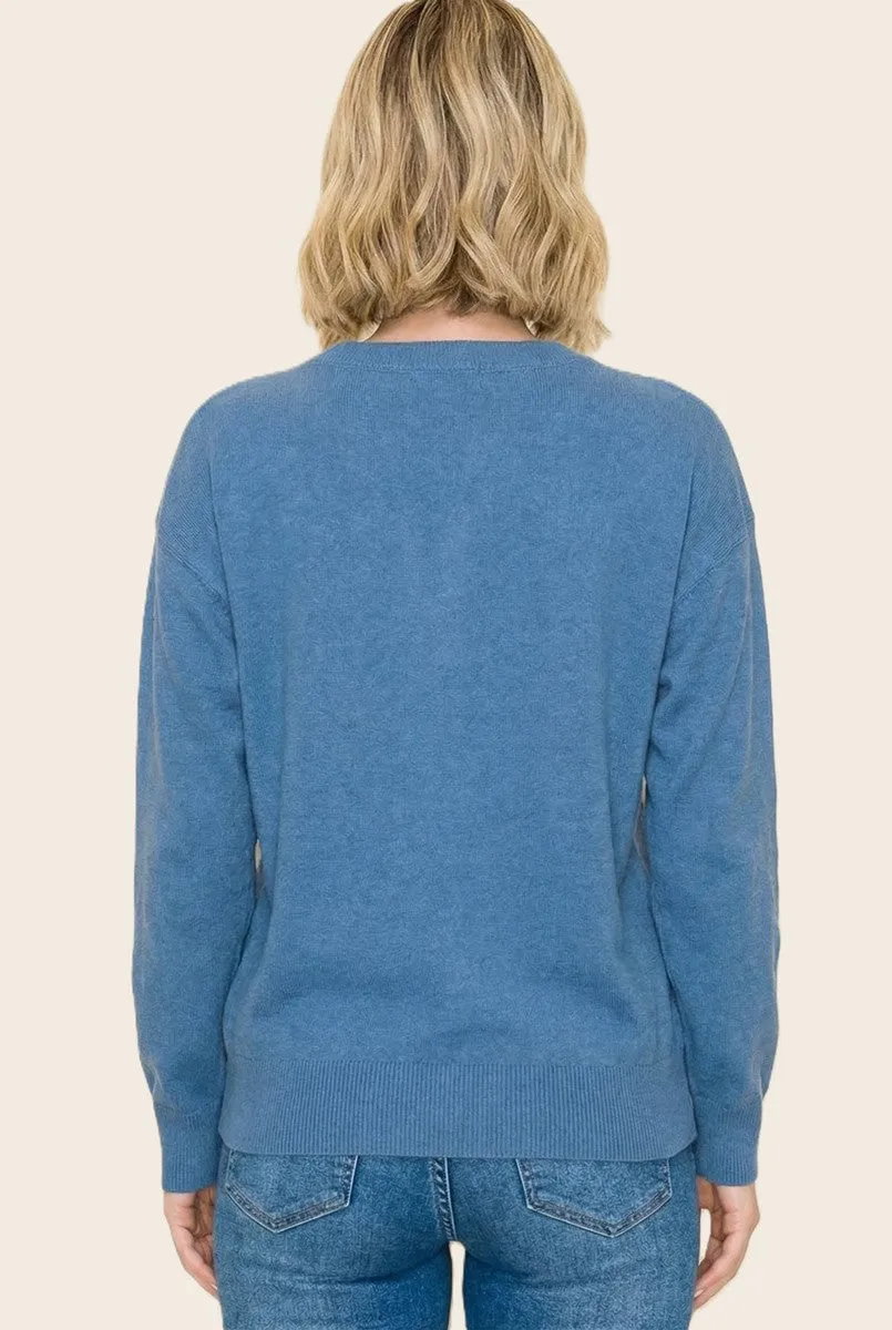 Blue Basic Pullover Sweater sold by Pinkblush product image thumbnail 3