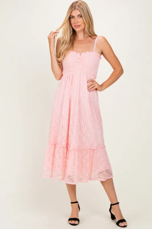 Light Pink Sleeveless Lace Maxi Dress made by Pinkblush