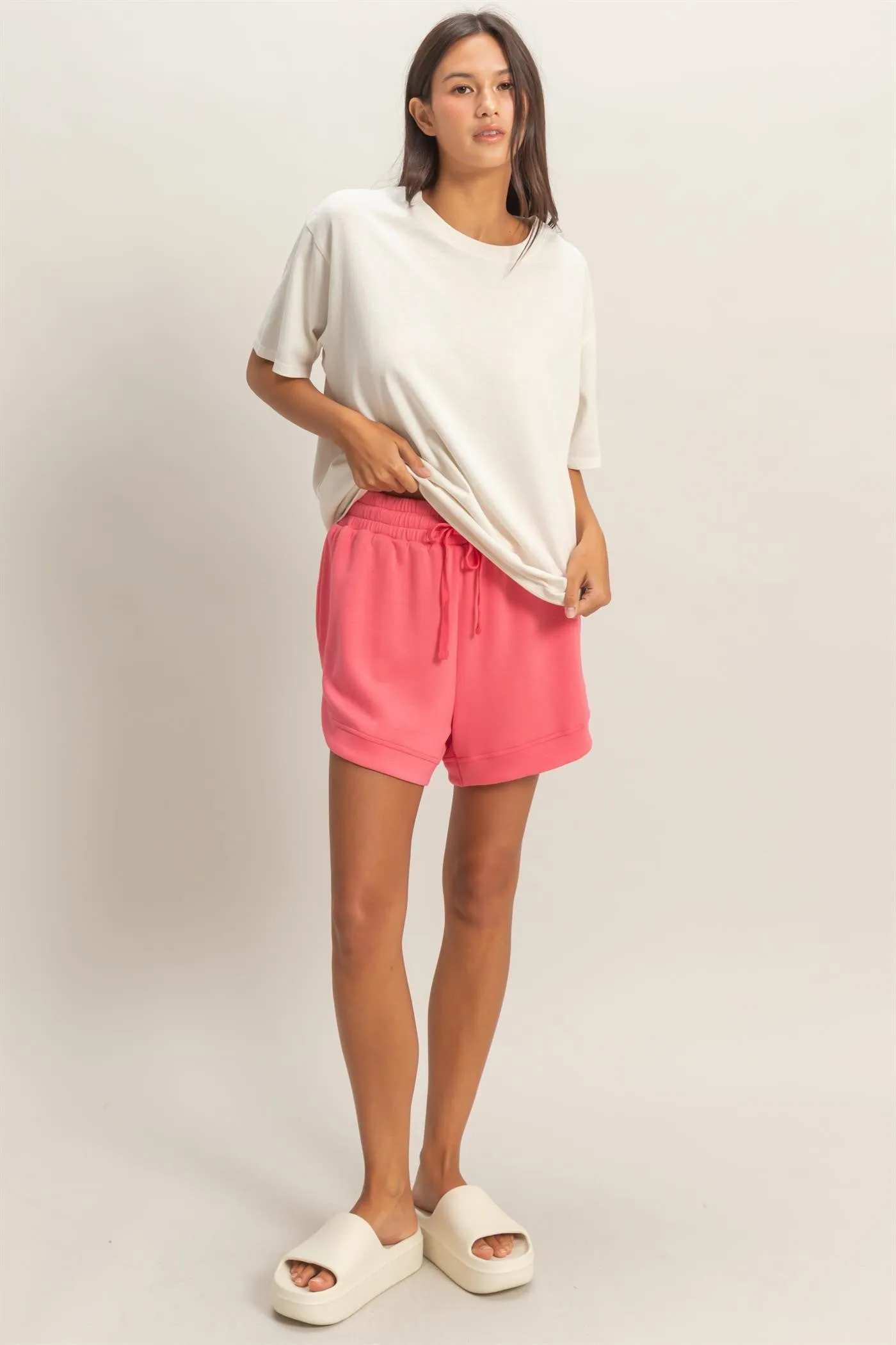 White Crew Neck T-Shirt sold by Pinkblush product image thumbnail 4