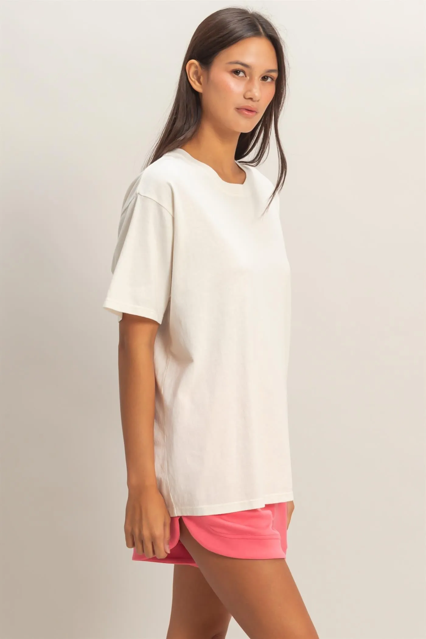 White Crew Neck T-Shirt sold by Pinkblush product image thumbnail 2