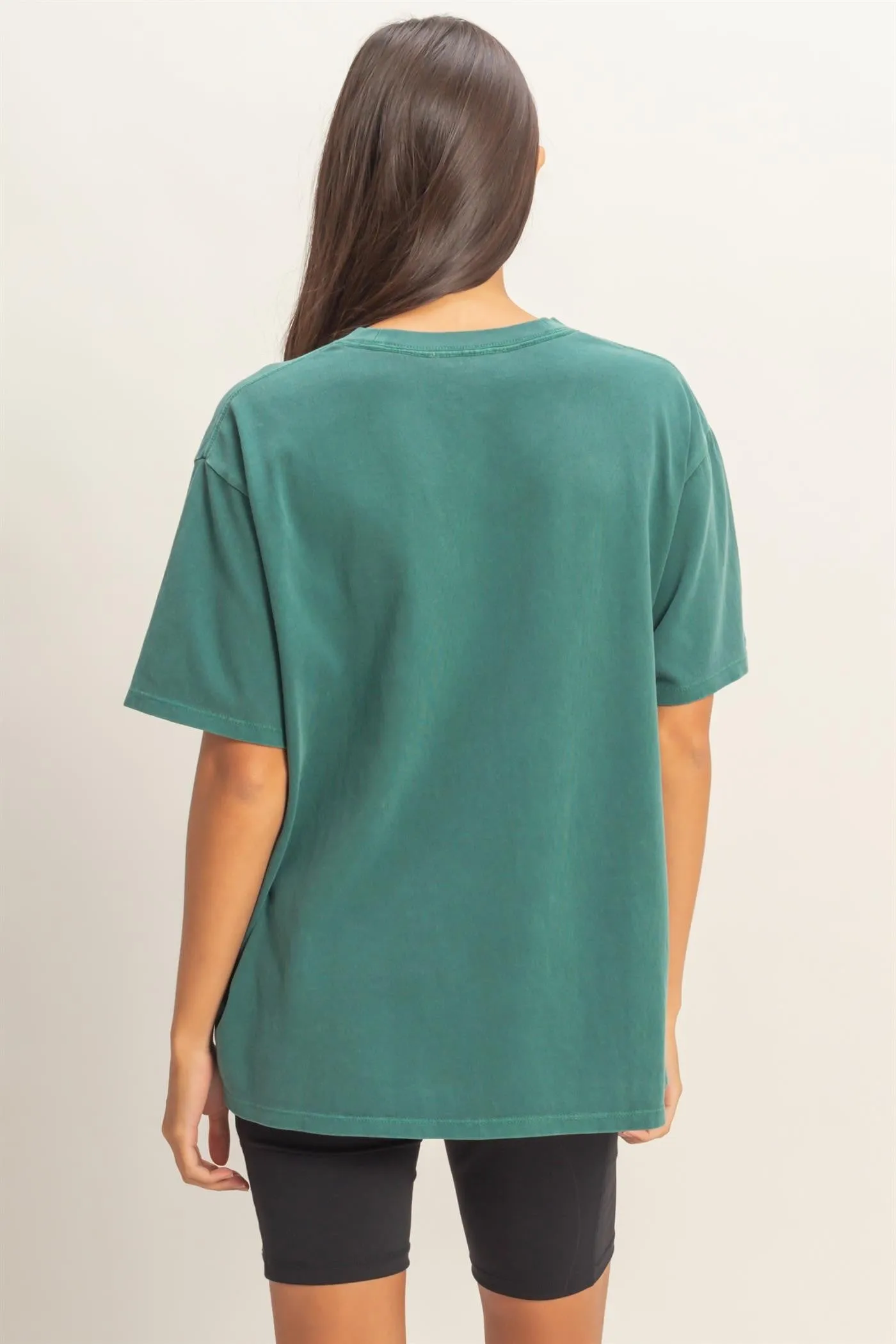 Teal Crew Neck T-Shirt sold by Pinkblush product image thumbnail 3
