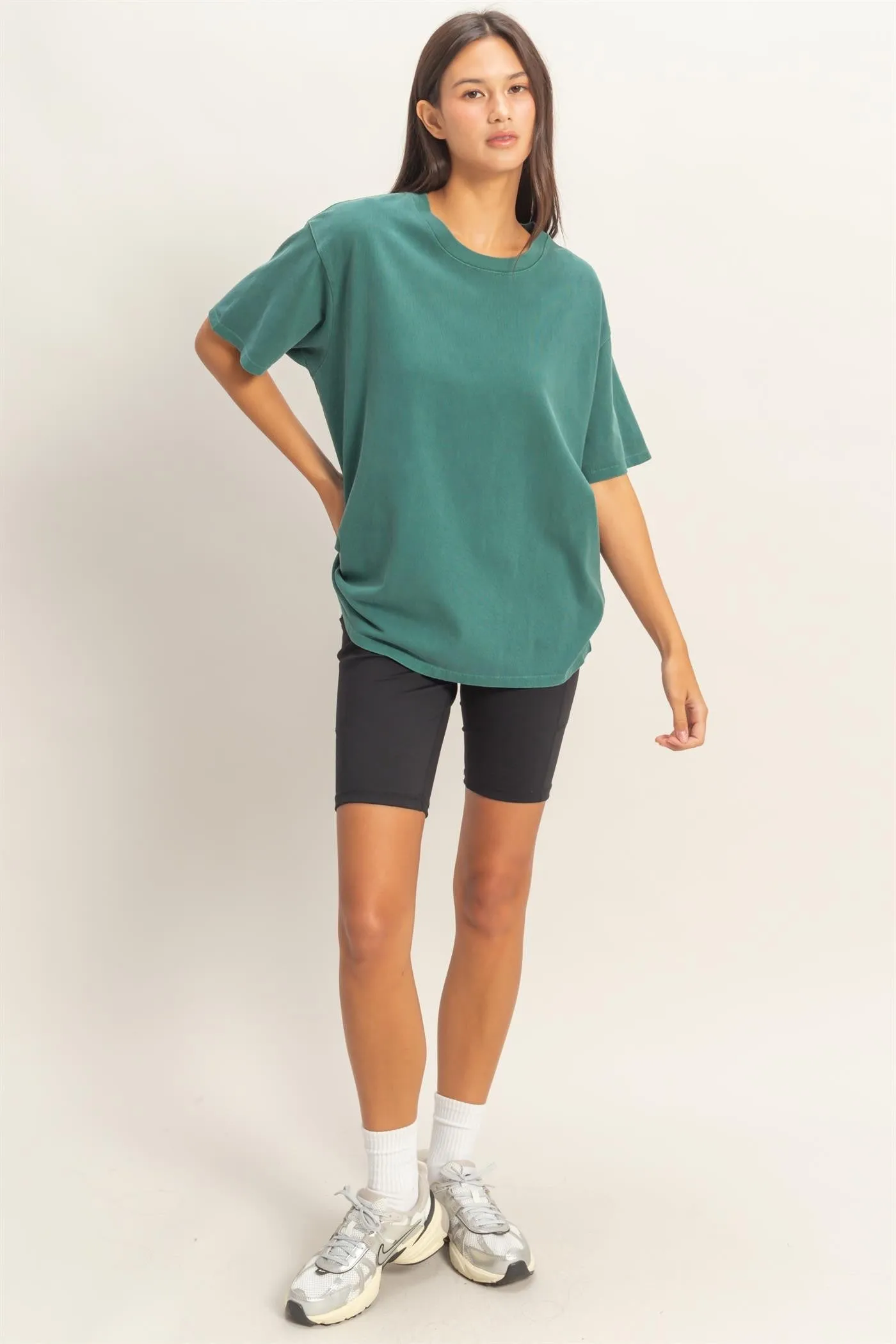 Teal Crew Neck T-Shirt sold by Pinkblush product image thumbnail 4