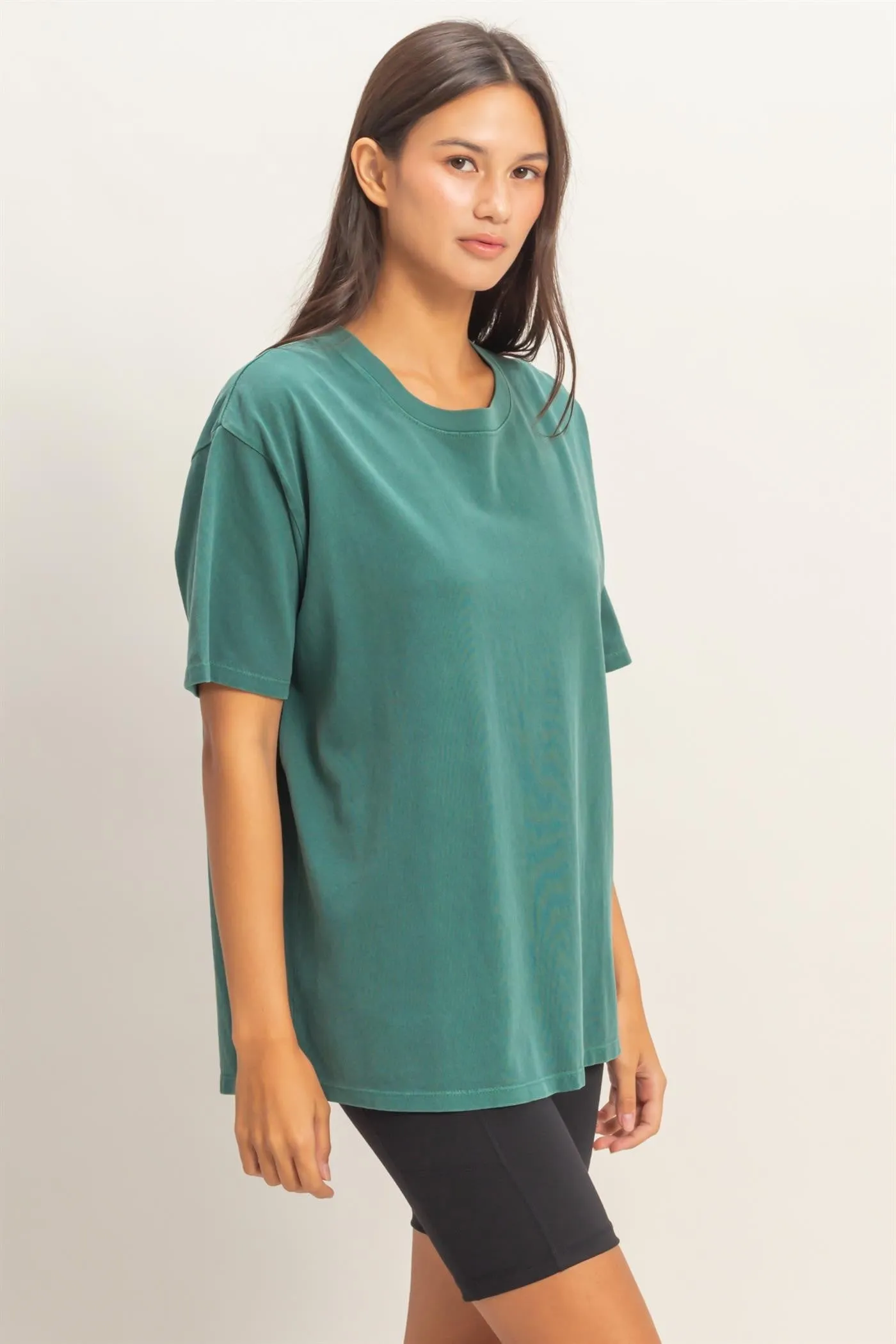 Teal Crew Neck T-Shirt sold by Pinkblush product image thumbnail 2