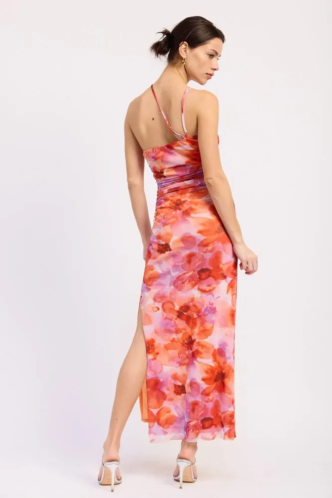 Multi Floral One Shoulder Ruched Dress sold by Pinkblush product image thumbnail 4