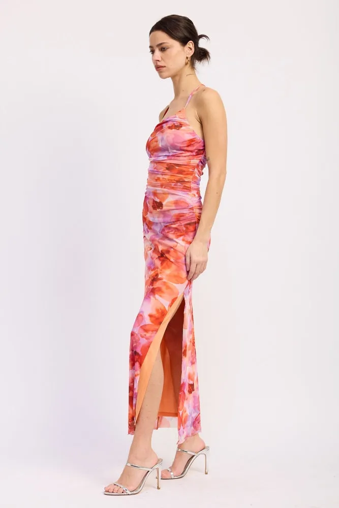 Multi Floral One Shoulder Ruched Dress sold by Pinkblush product image thumbnail 3