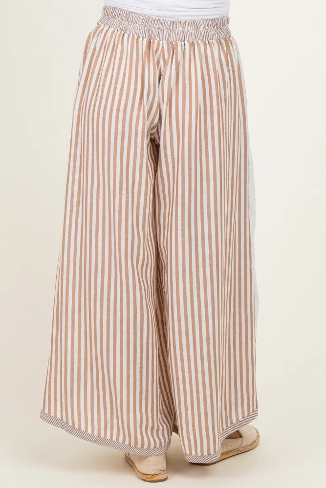 Caramel Stripe Eyelet Lace Maternity Wide Leg Pant sold by Pinkblush product image thumbnail 4
