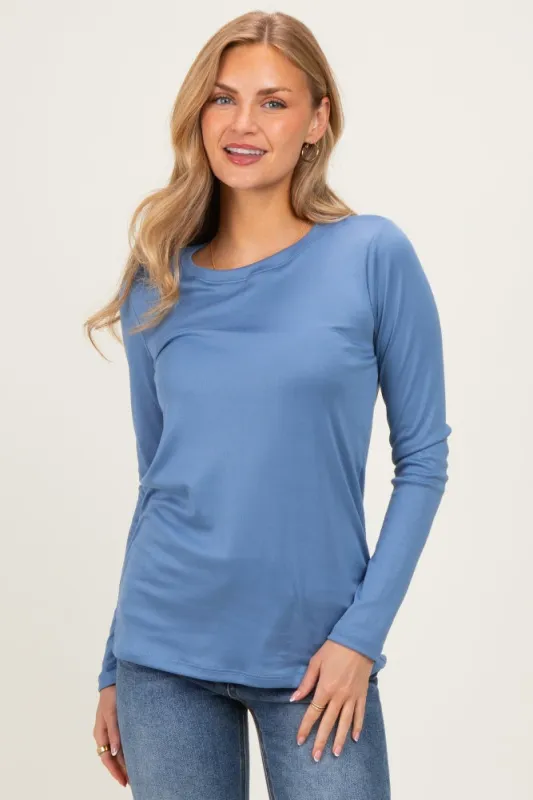 Blue Long Sleeve Top made by Pinkblush