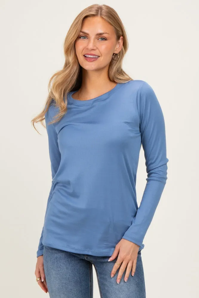 Blue Long Sleeve Top sold by Pinkblush