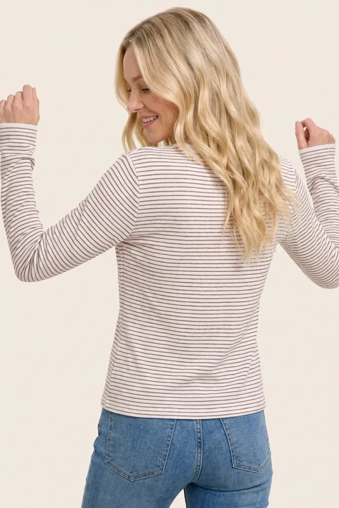 Ivory Copper Basic Pinstripe Sweater sold by Pinkblush product image thumbnail 2