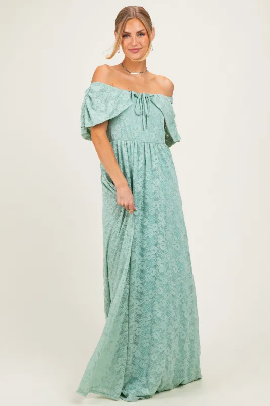 Seafoam Lace Maxi Dress made by Pinkblush