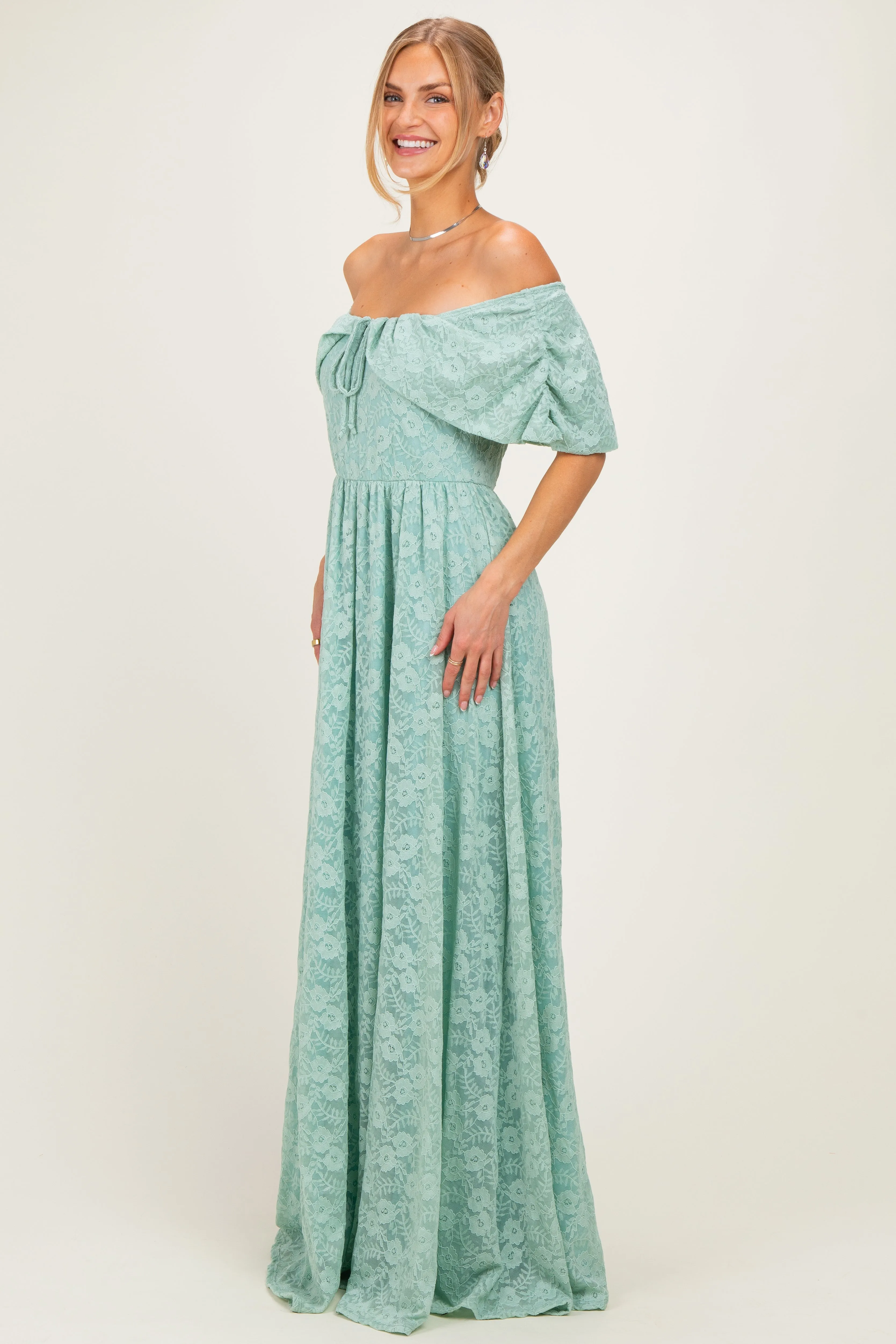 Seafoam Lace Maxi Dress sold by Pinkblush product image thumbnail 2