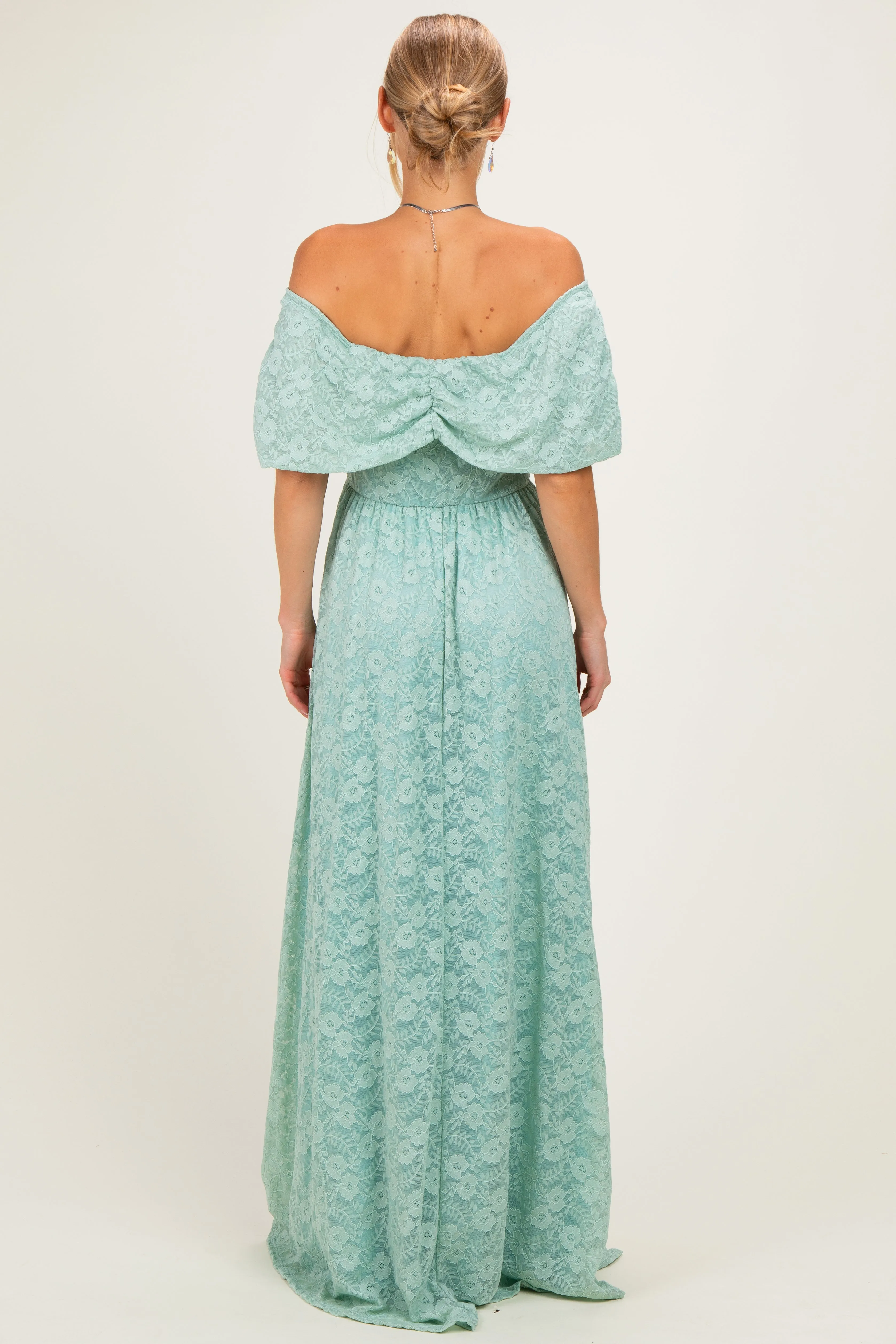 Seafoam Lace Maxi Dress sold by Pinkblush product image thumbnail 3