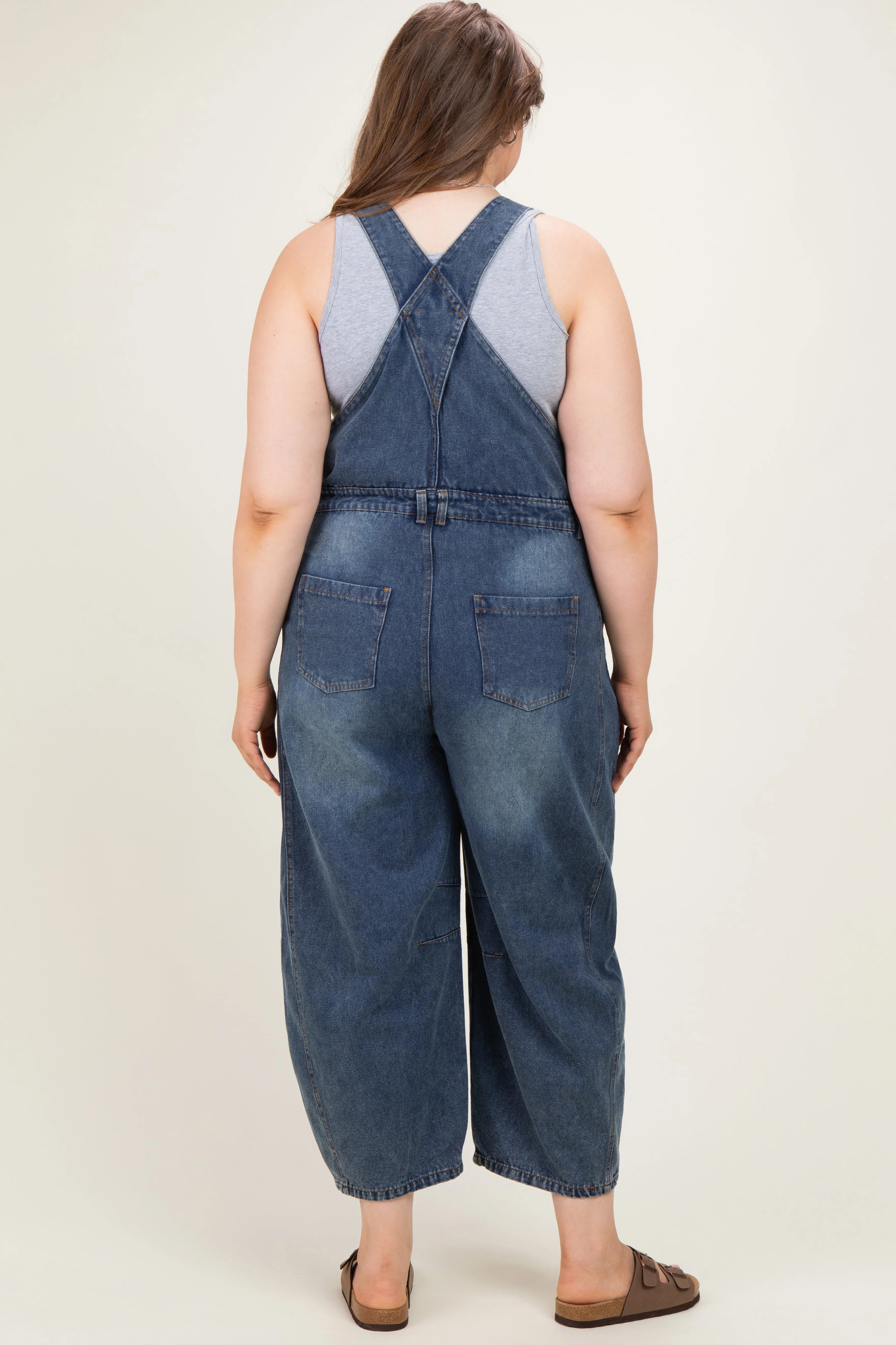 Denim Vintage Wash Plus Maternity Overall sold by Pinkblush product image thumbnail 4