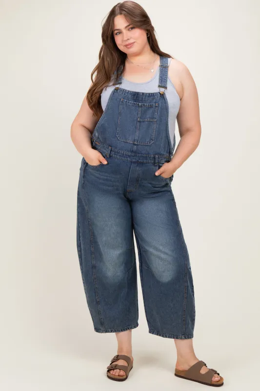 Denim Vintage Wash Plus Maternity Overall made by Pinkblush