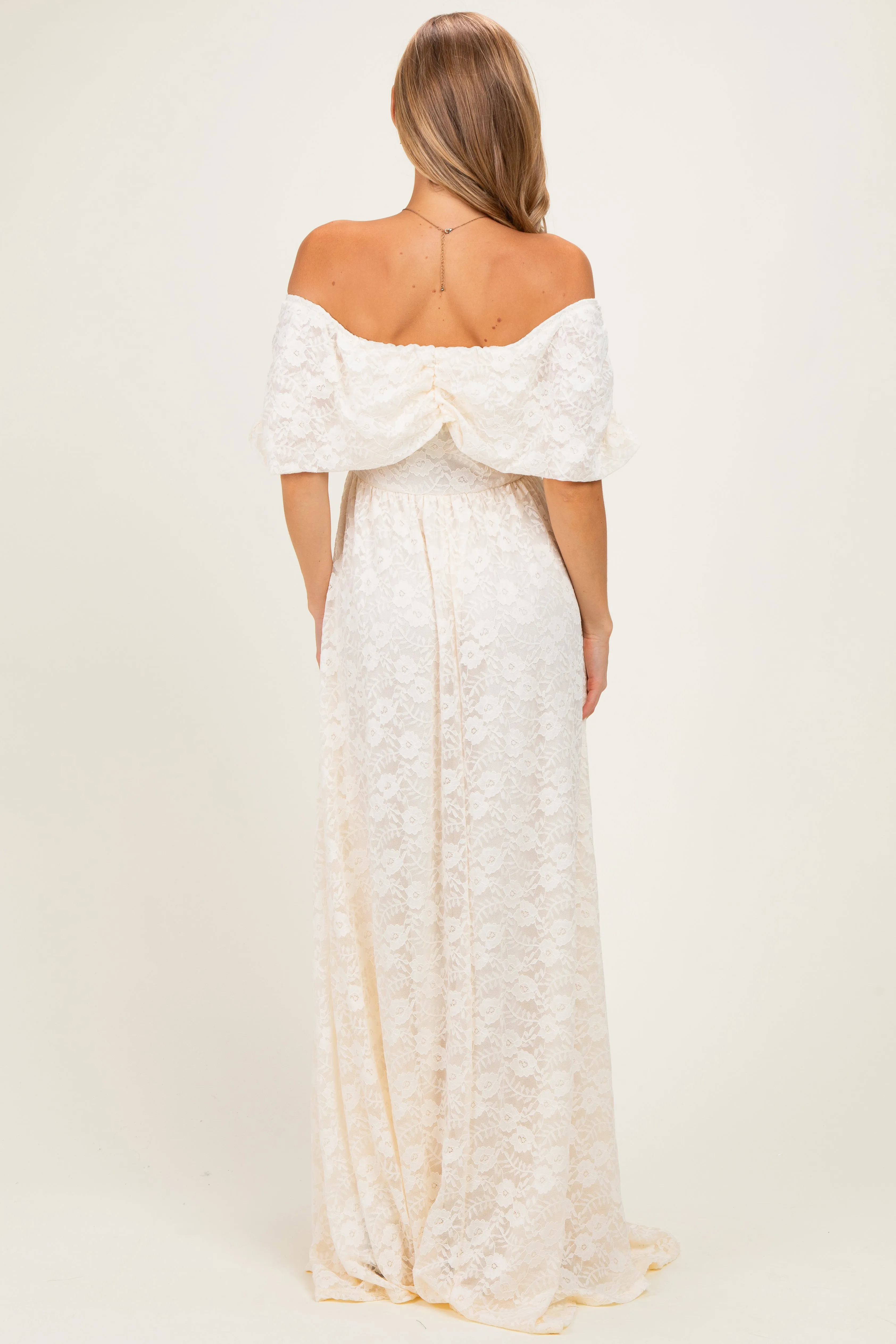 Natural Lace Maxi Dress sold by Pinkblush product image thumbnail 3
