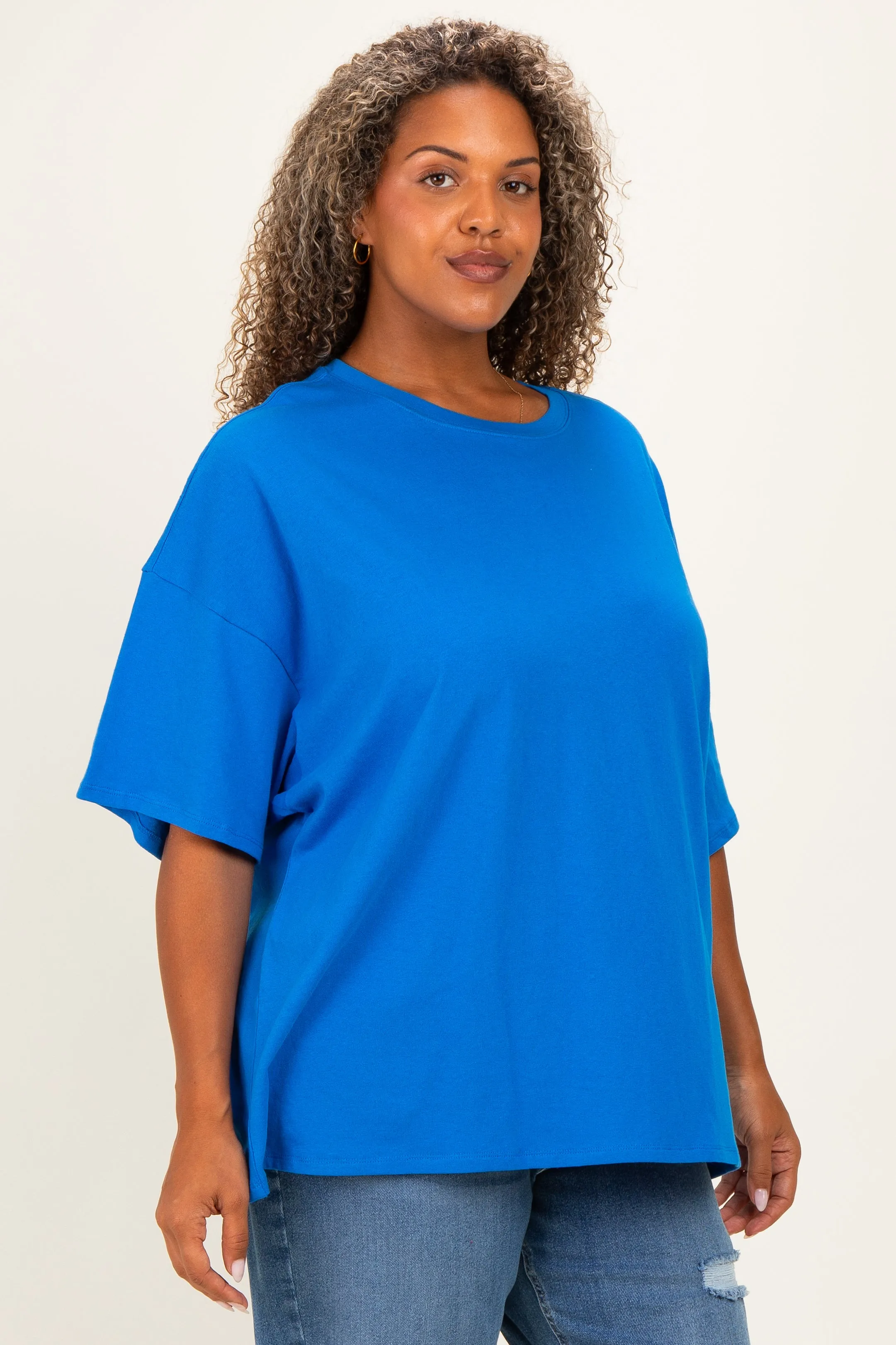 Blue Plus Cotton Oversized Tunic Tee sold by Pinkblush product image thumbnail 3