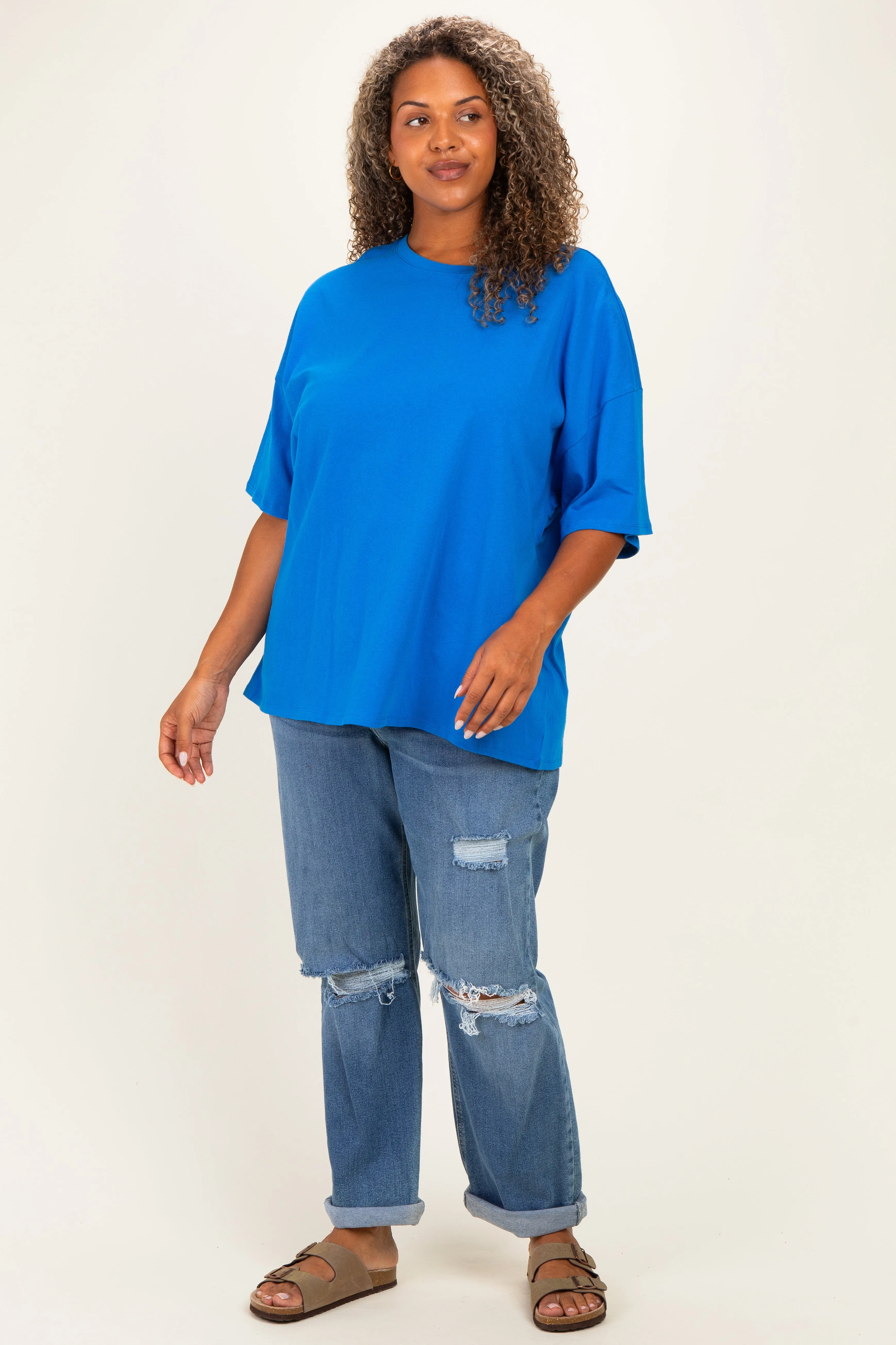Blue Plus Cotton Oversized Tunic Tee sold by Pinkblush product image thumbnail 2