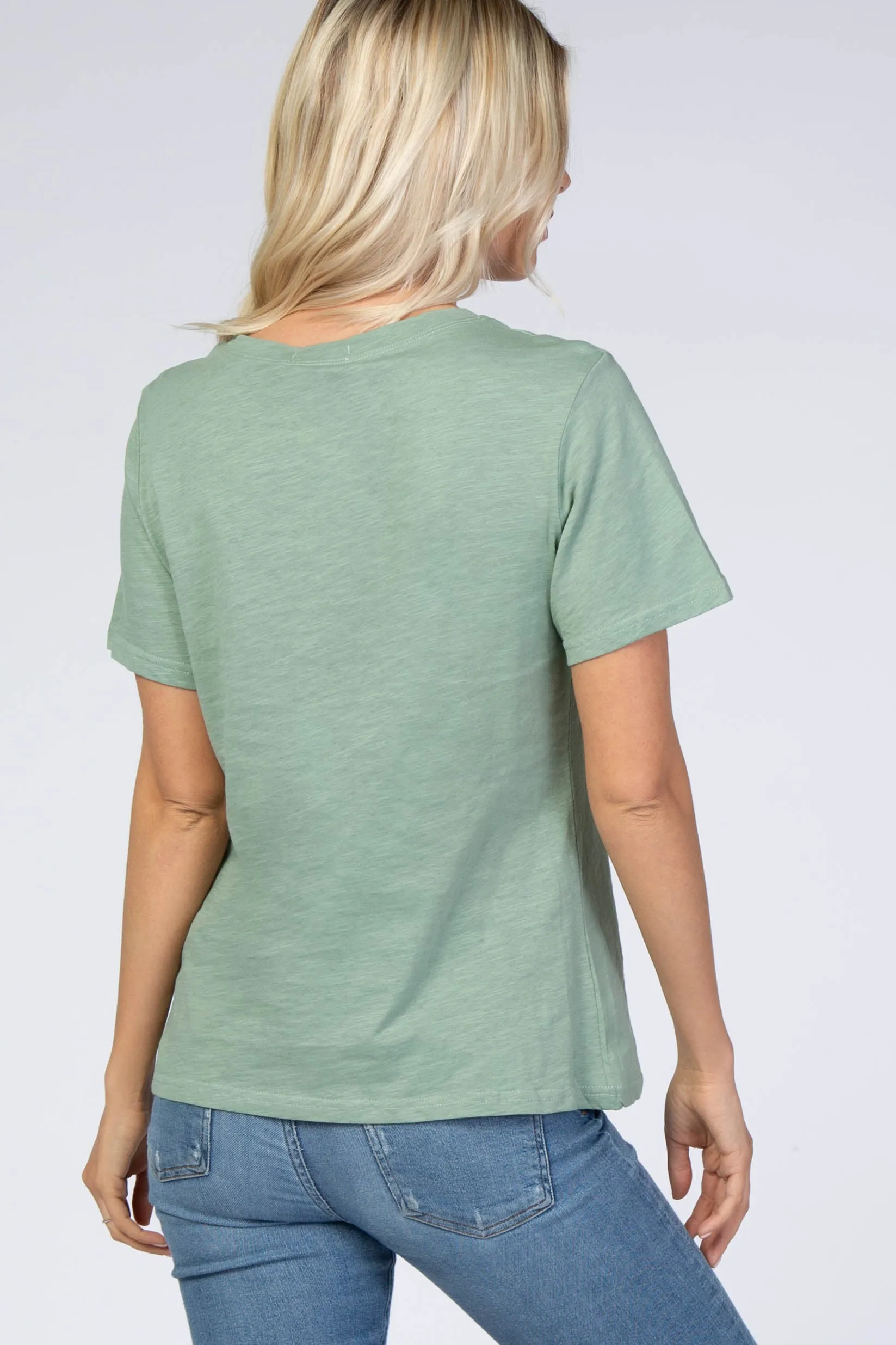 Light Olive Short Sleeve Top sold by Pinkblush product image thumbnail 3