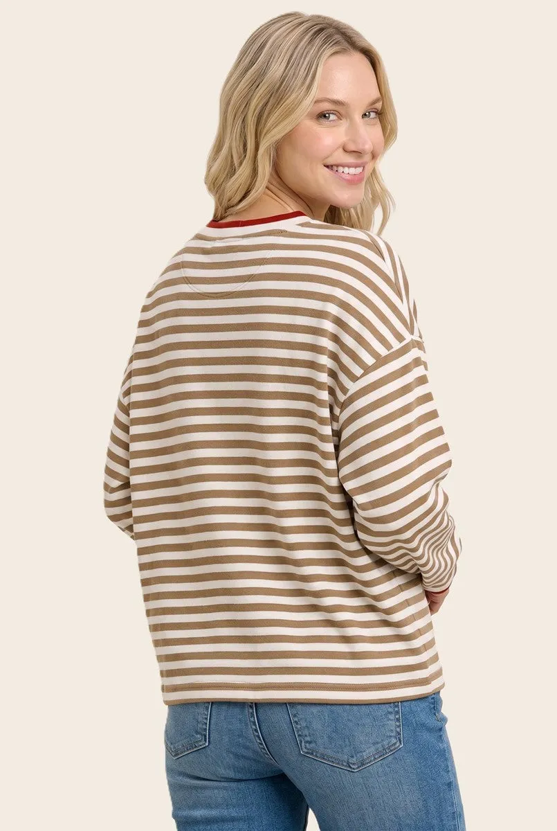 Camel Relaxed Fit Striped Pullover sold by Pinkblush product image thumbnail 2