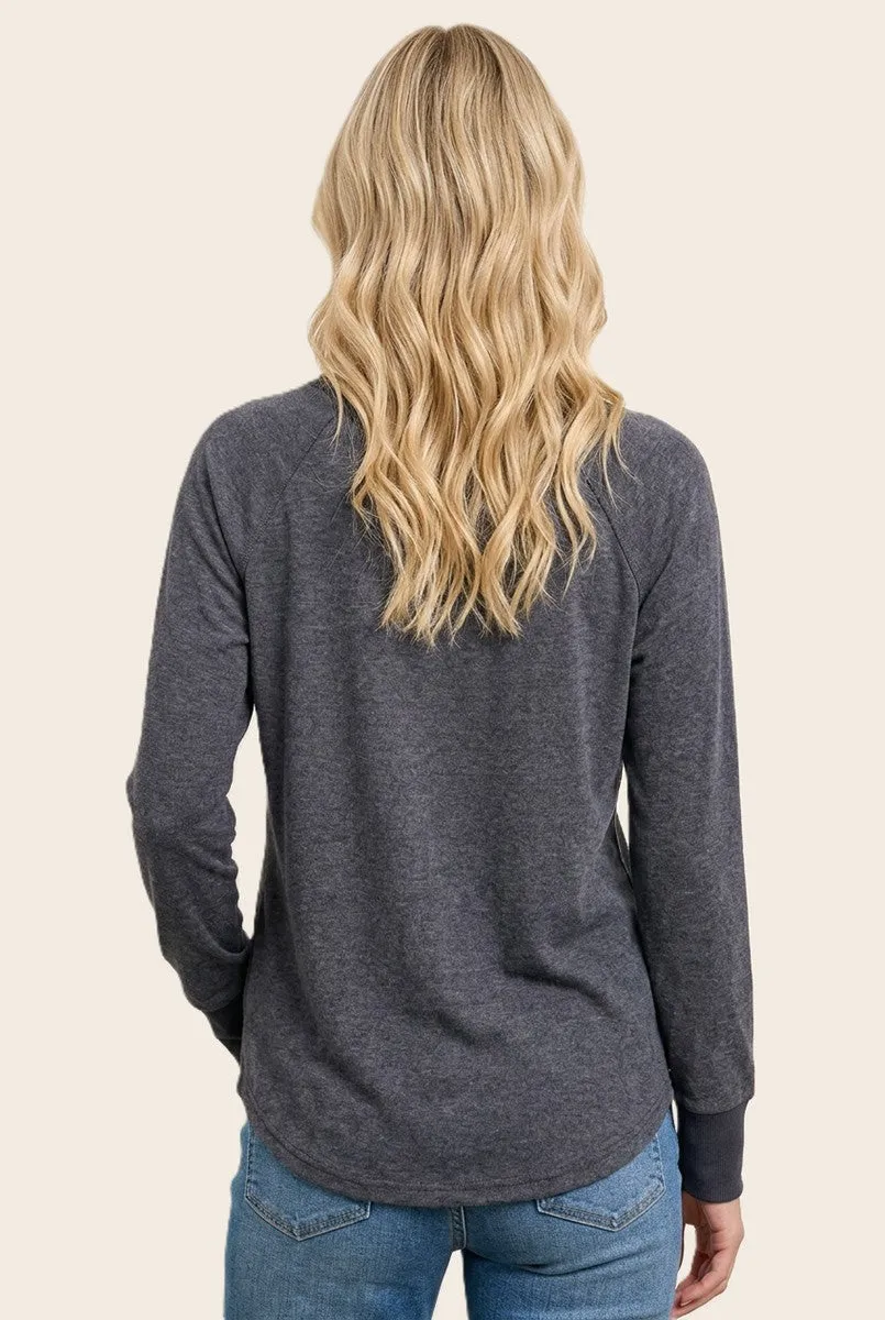Navy Brushed Knit Long Sleeve Top sold by Pinkblush product image thumbnail 3