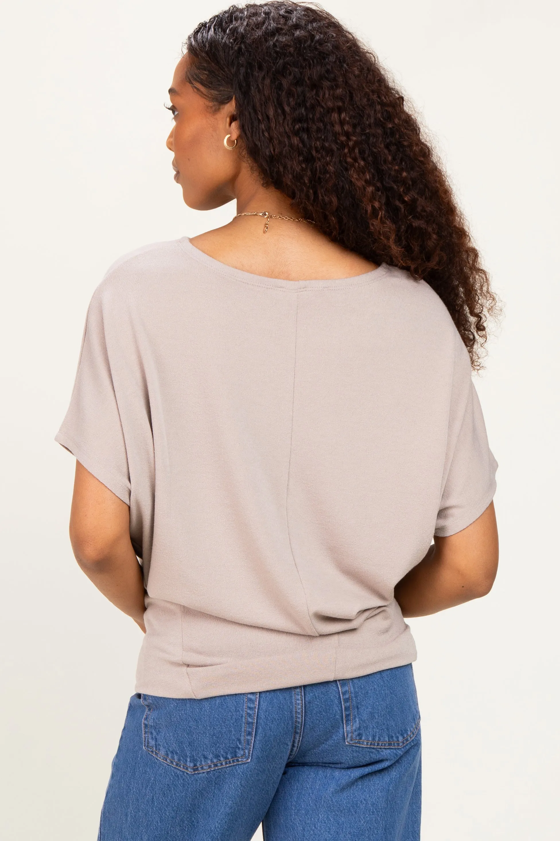 Ash Mocha Dolman Sleeve Boat Neck Top sold by Pinkblush product image thumbnail 4