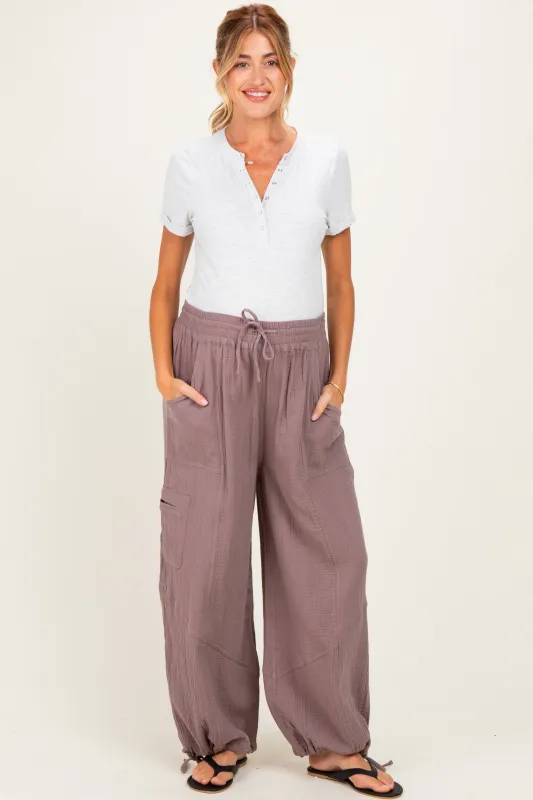 Mushroom Tie Hem Maternity Pants made by Bluivy