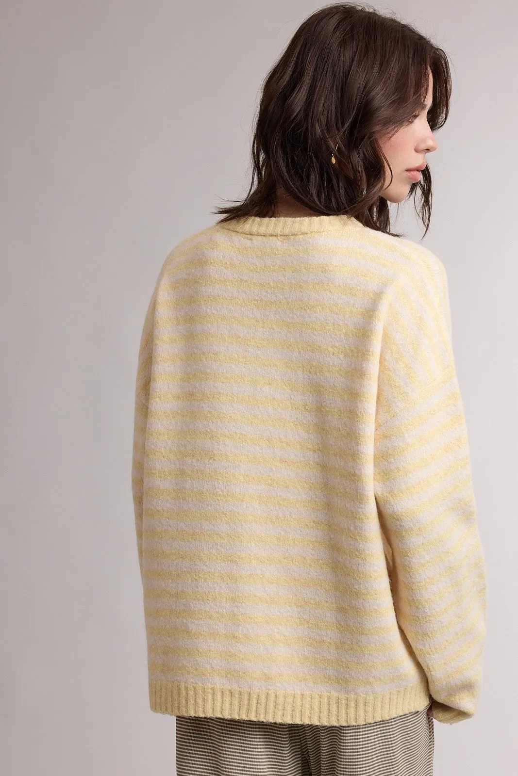 Lemon Brushed Knit Striped Sweater sold by Pinkblush product image thumbnail 3