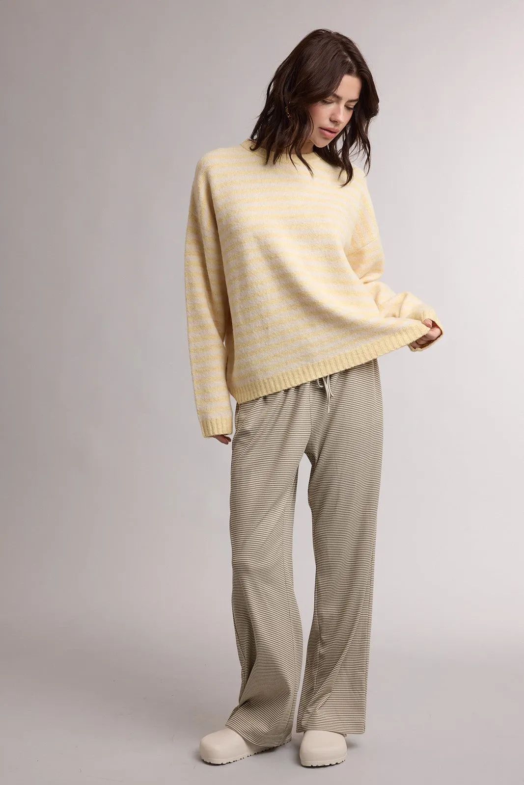 Lemon Brushed Knit Striped Sweater sold by Pinkblush product image thumbnail 4