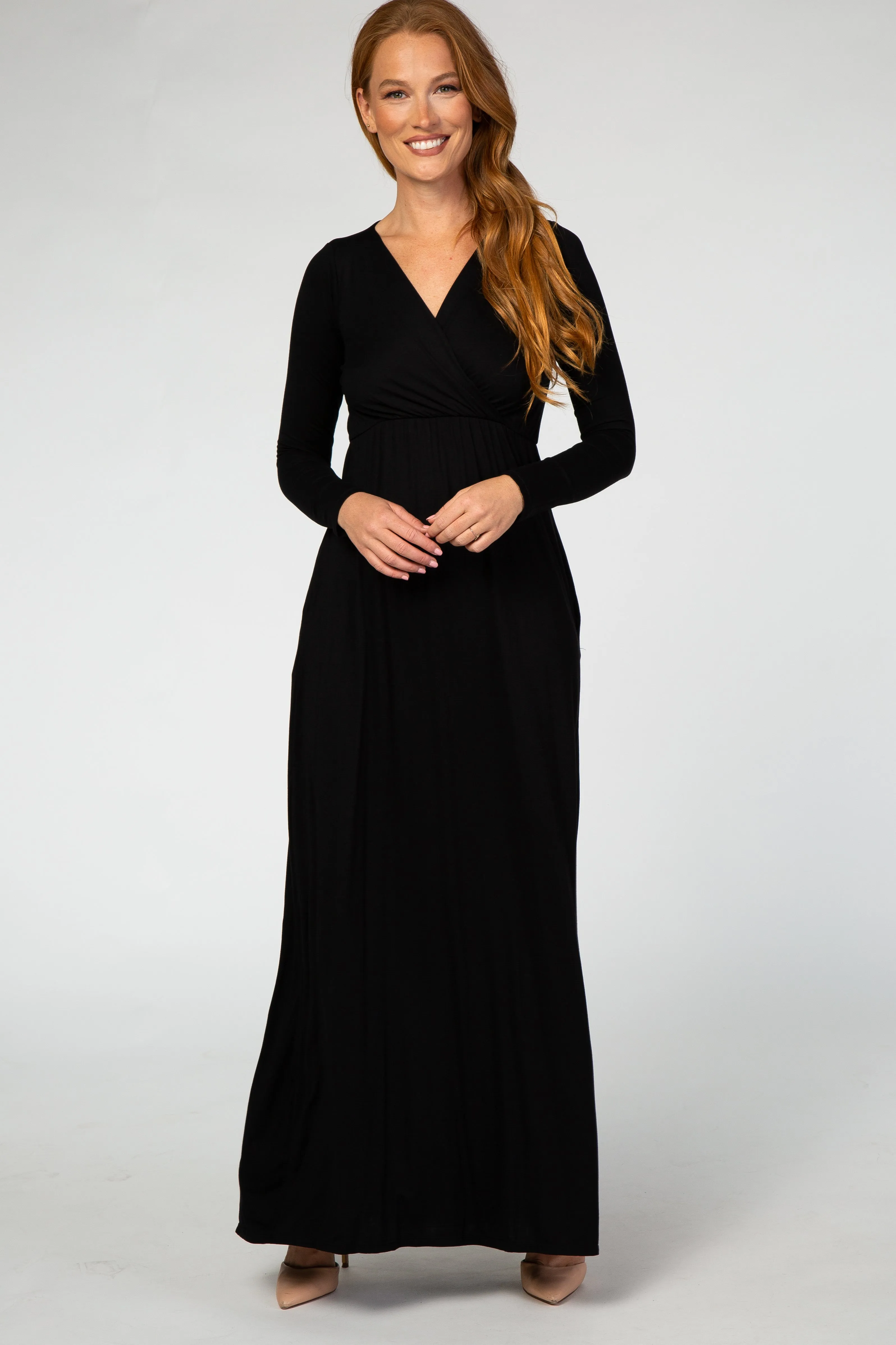 Black Long Sleeve Maxi Dress sold by Pinkblush