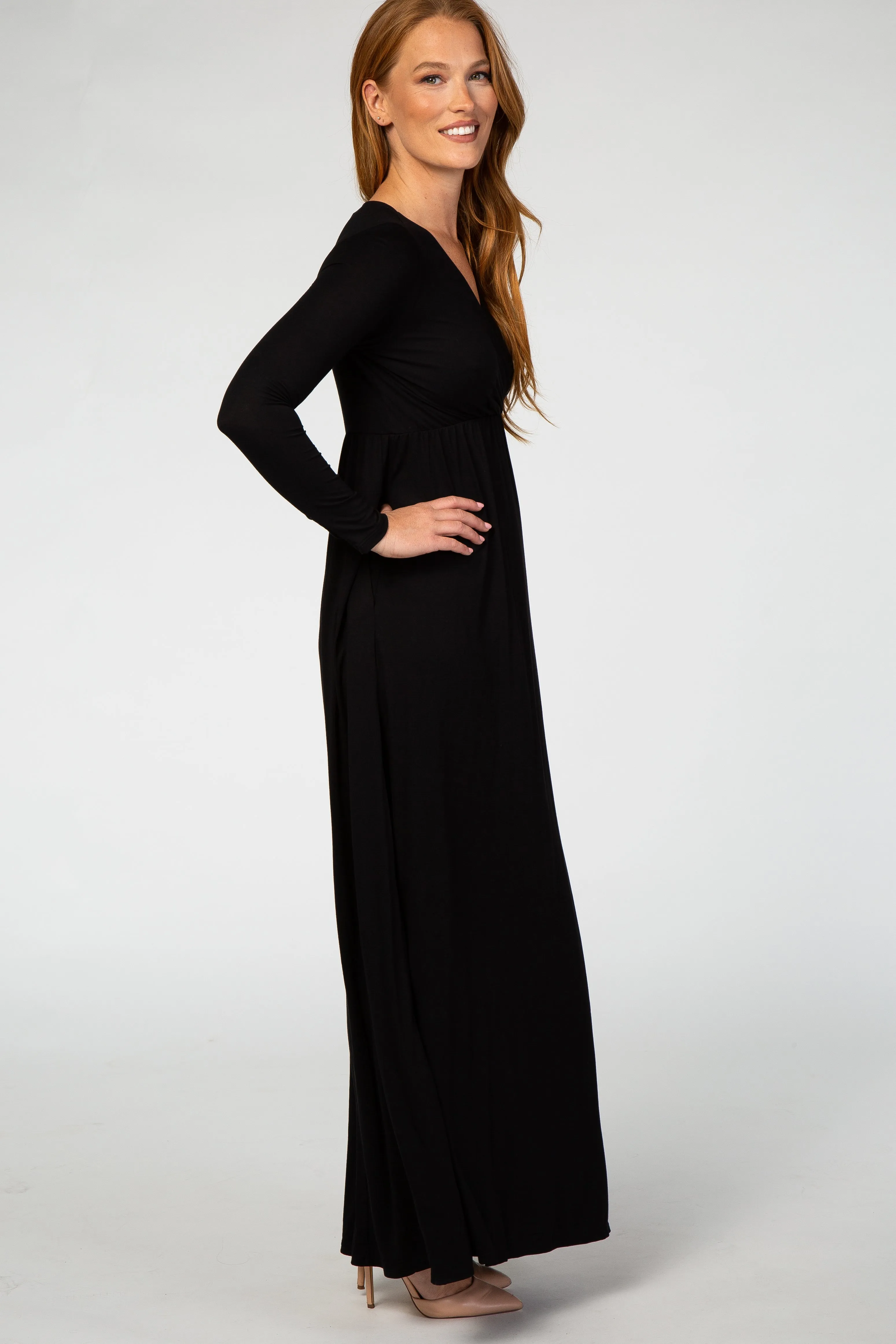 Black Long Sleeve Maxi Dress sold by Pinkblush product image thumbnail 2