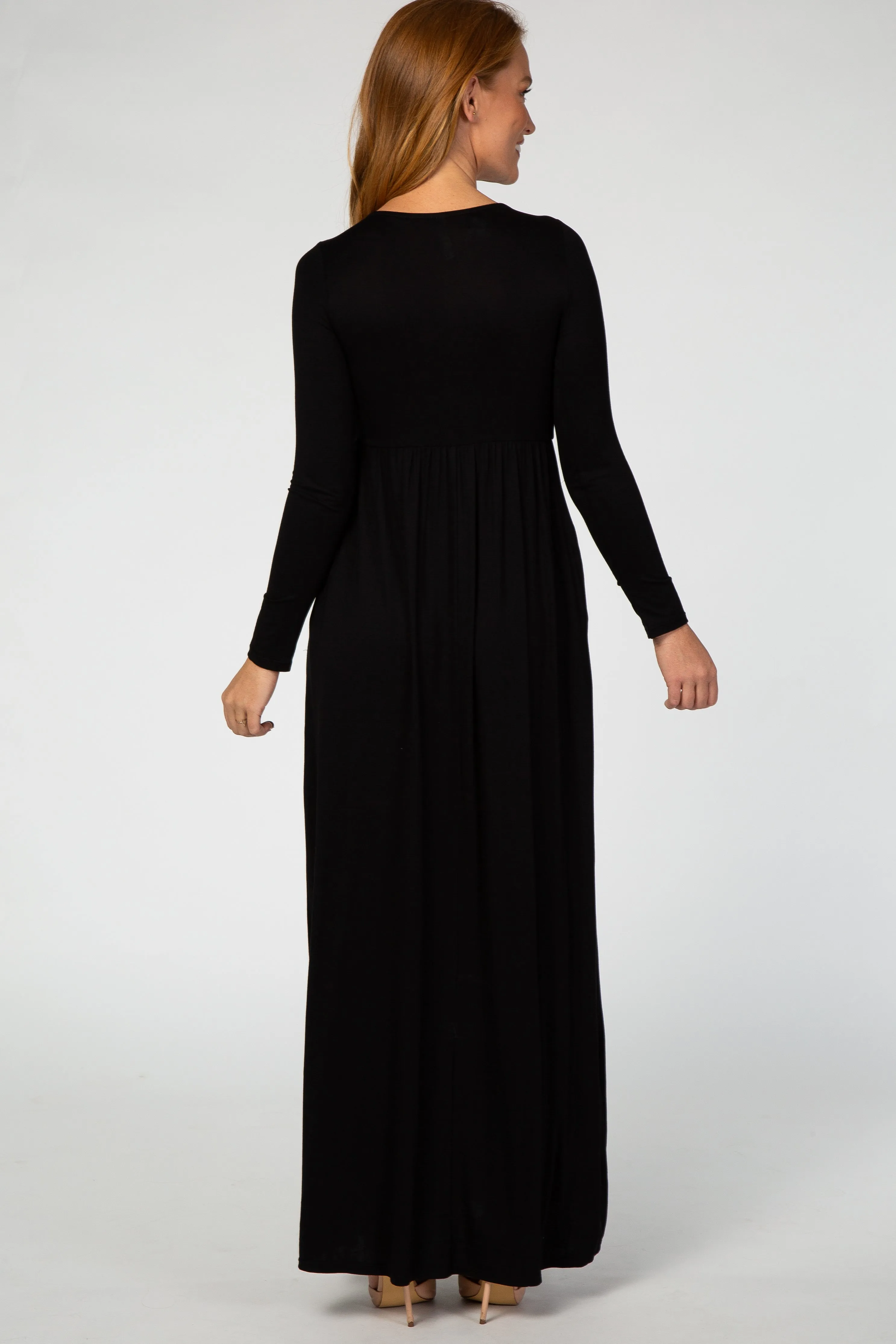 Black Long Sleeve Maxi Dress sold by Pinkblush product image thumbnail 3